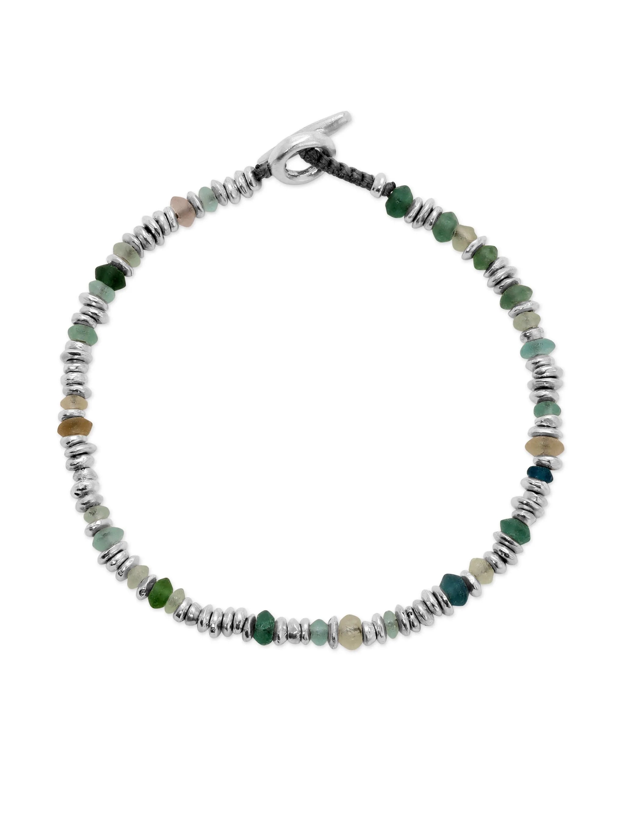 Pilla Bracelet with Green Roman Glass