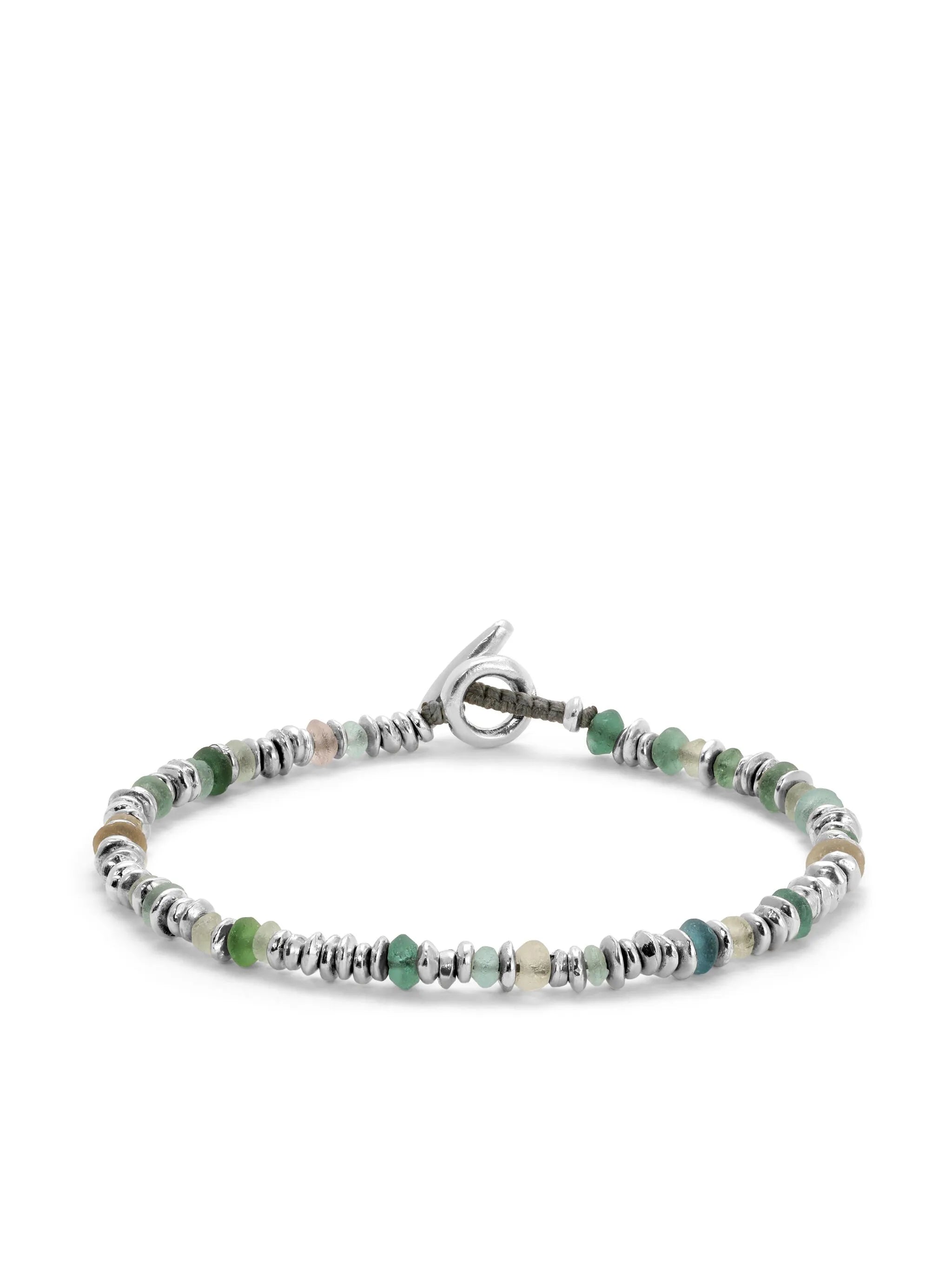 Pilla Bracelet with Green Roman Glass