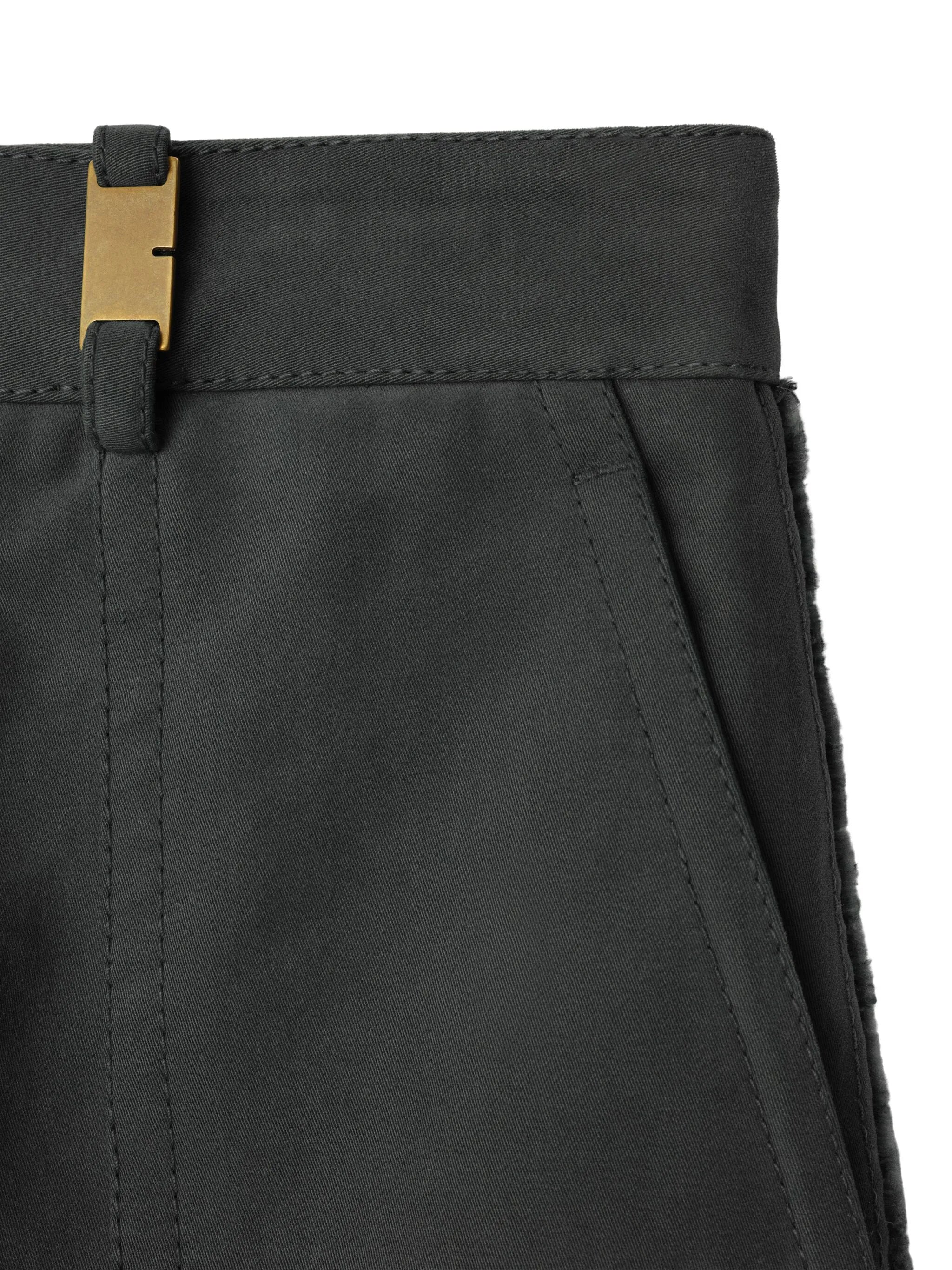 Check-trim trousers