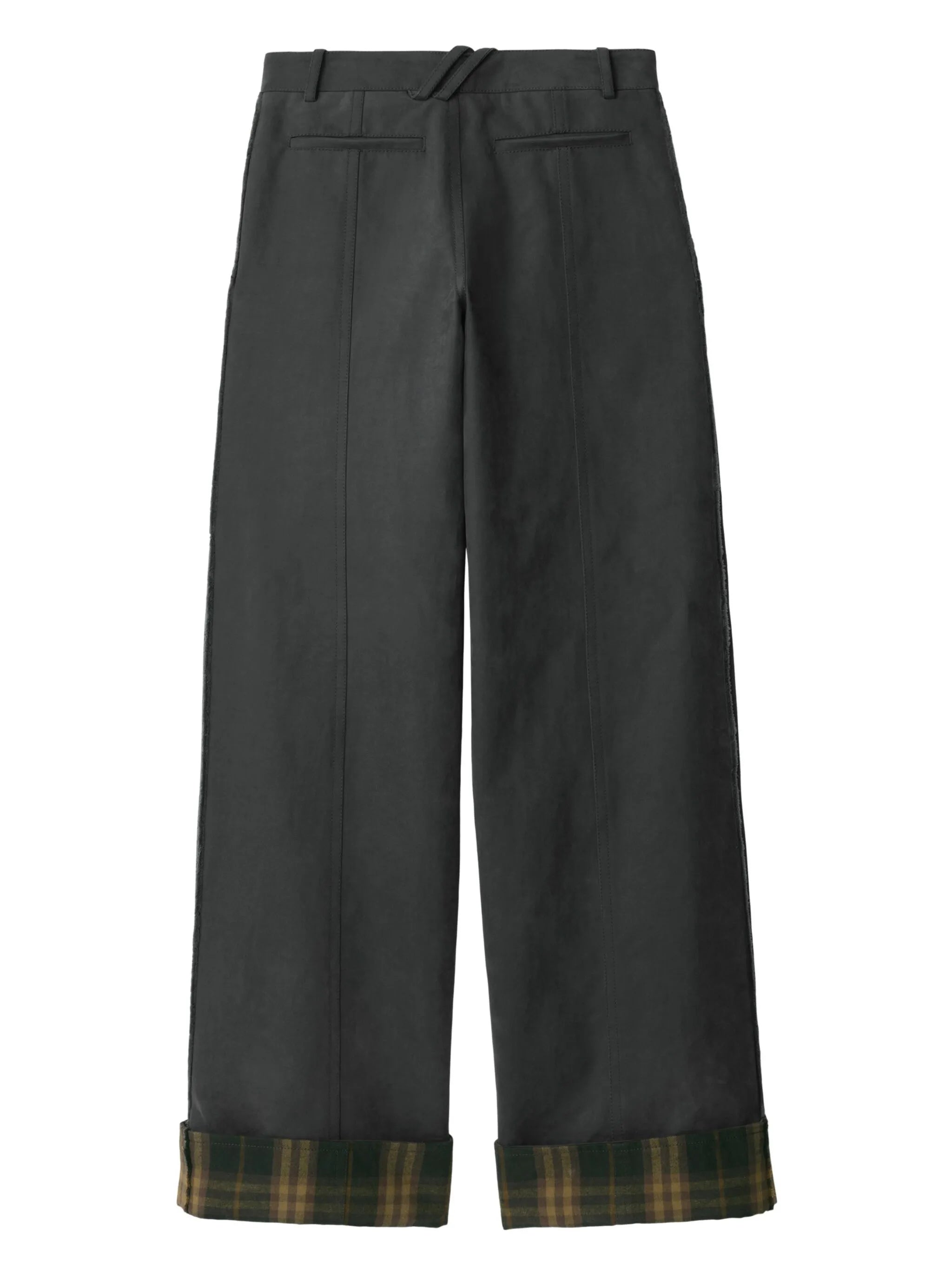Check-trim trousers