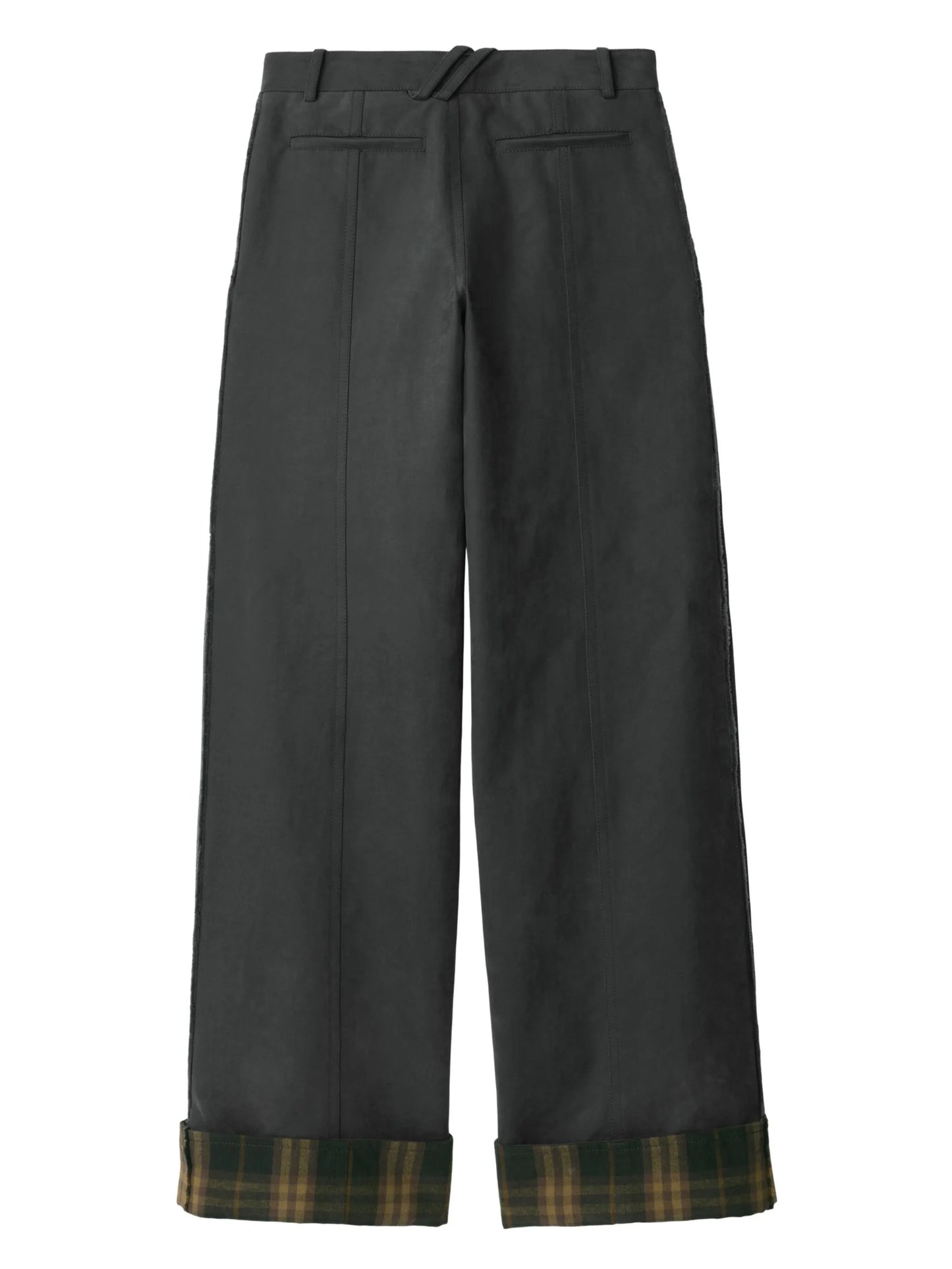 Check-trim trousers