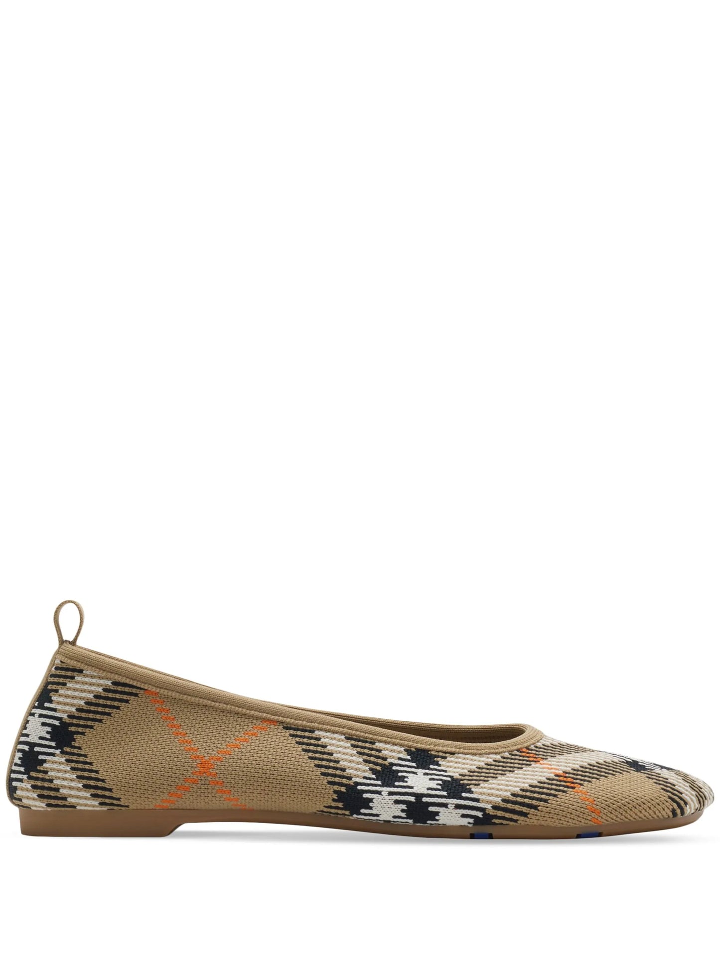 Check knit baby ballerinas