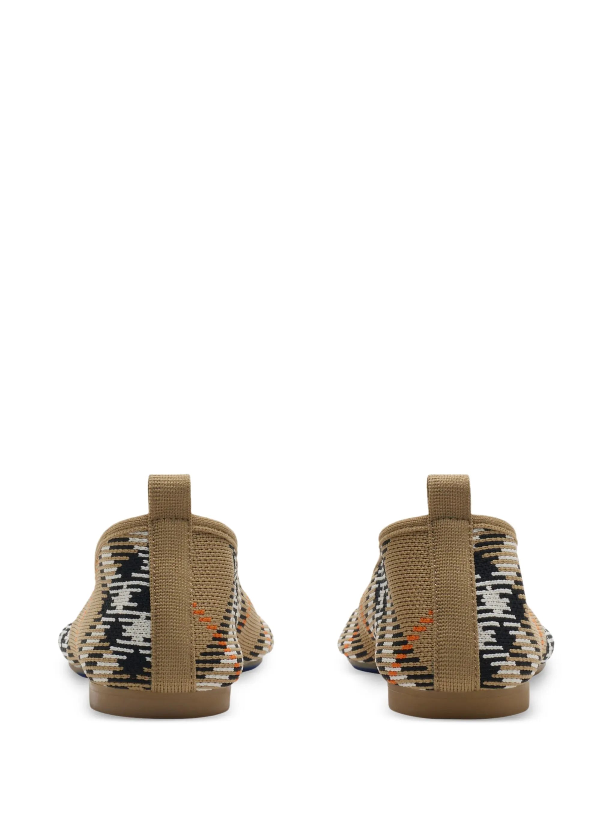 Check knit baby ballerinas