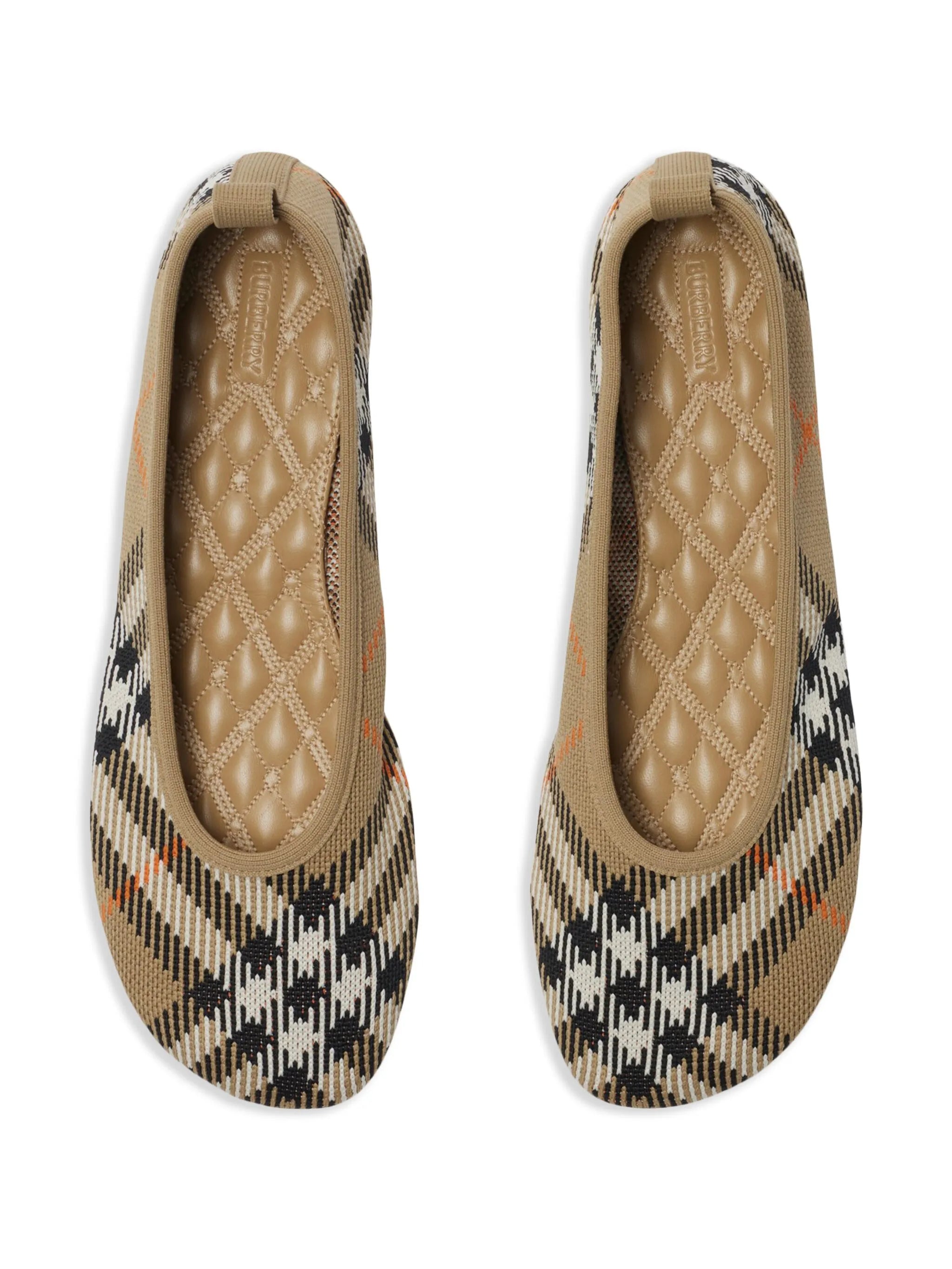 Check knit baby ballerinas