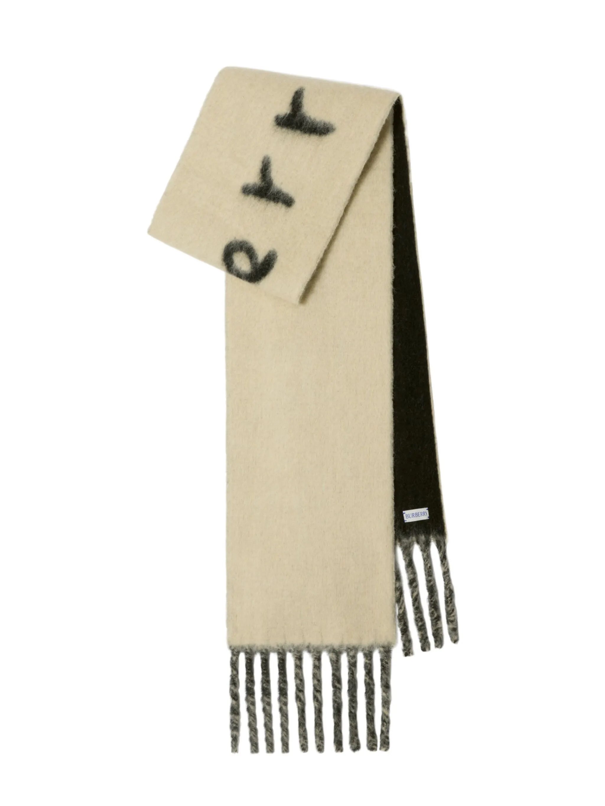 logo-intarsia reversible scarf