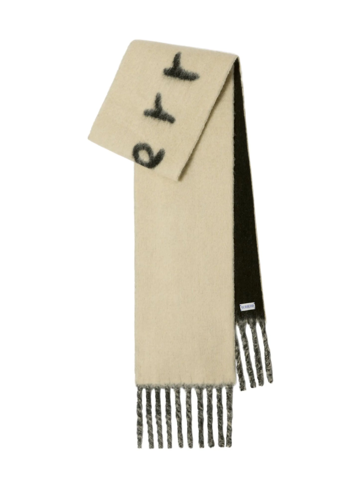 logo-intarsia reversible scarf