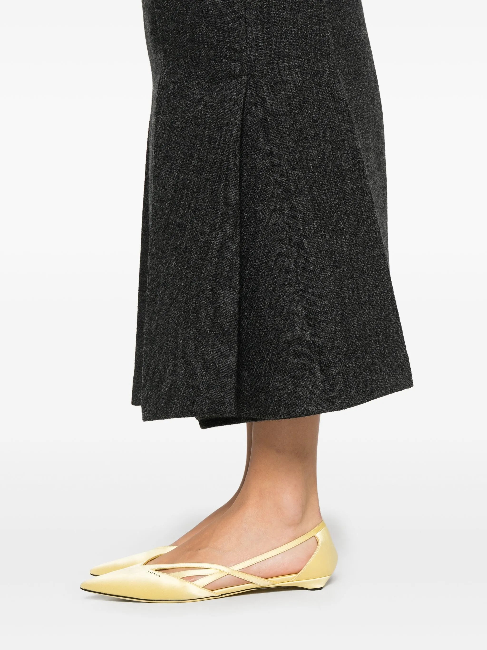 pleated midi skirt