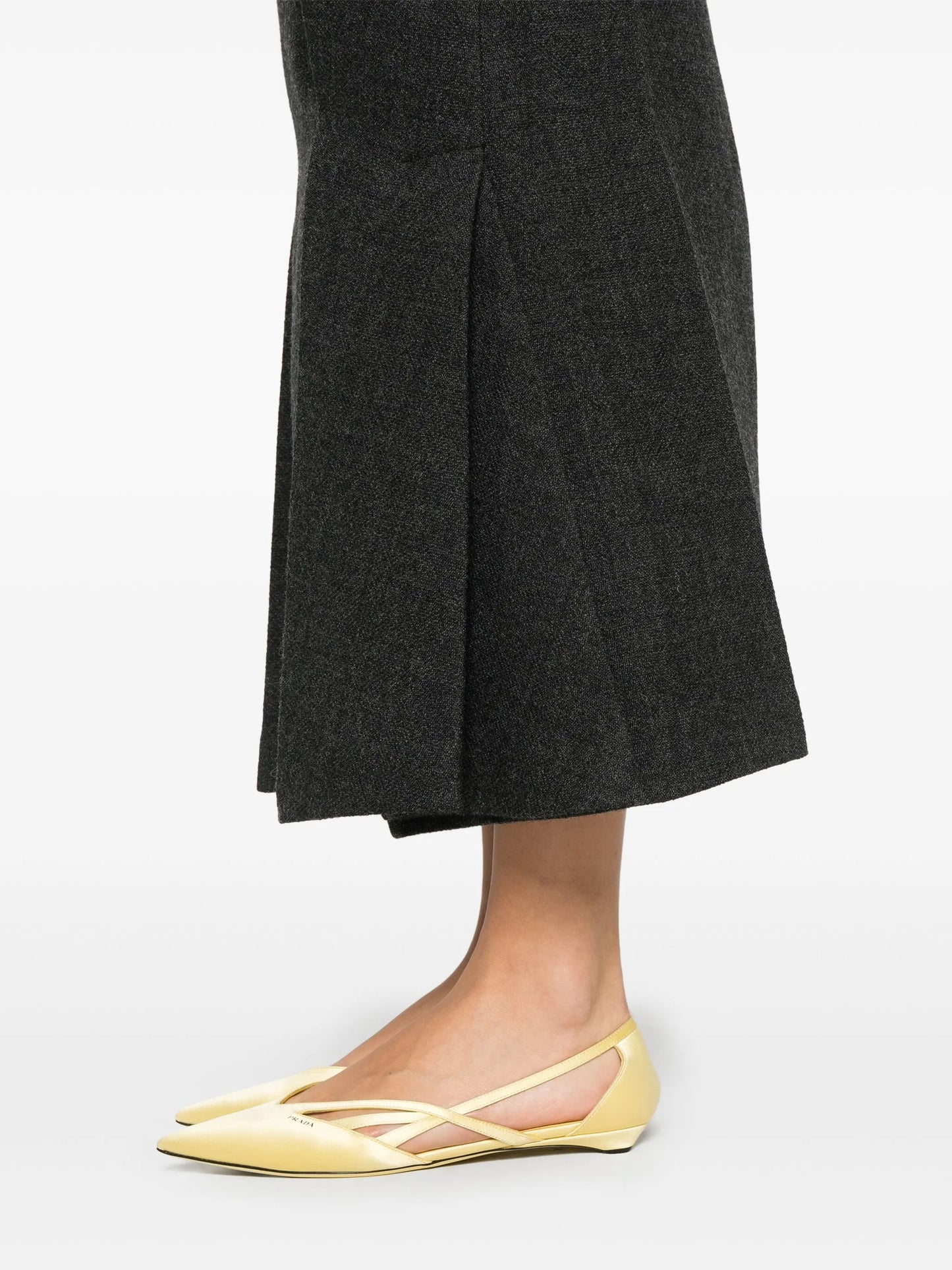 pleated midi skirt