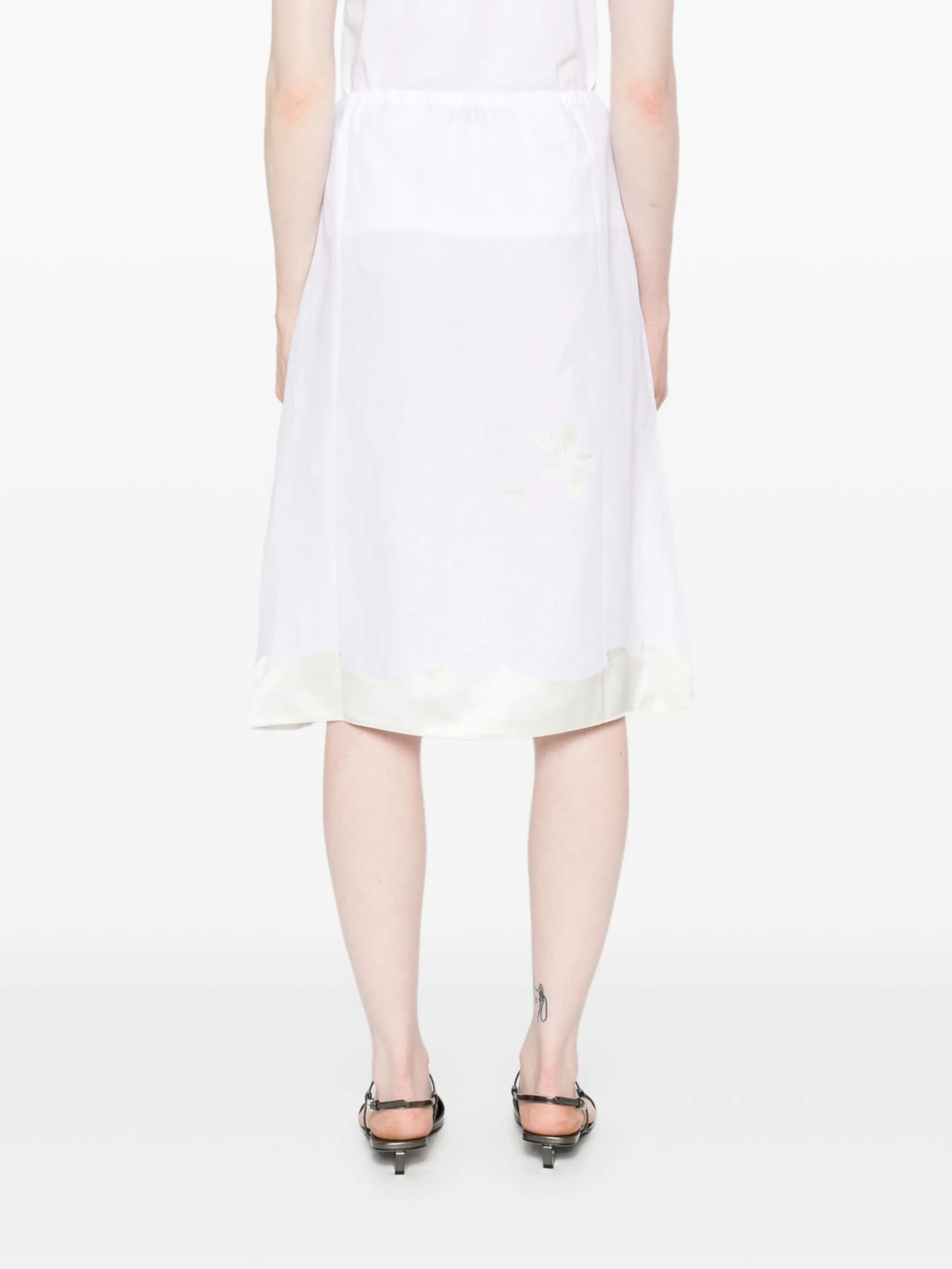 embroidered linen skirt