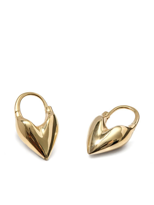 Roscida heart hoop earrings in 14kt gold vermeil