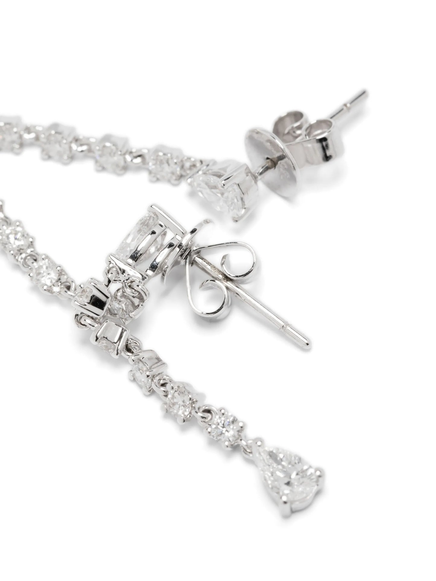 14K white gold diamond drop earring