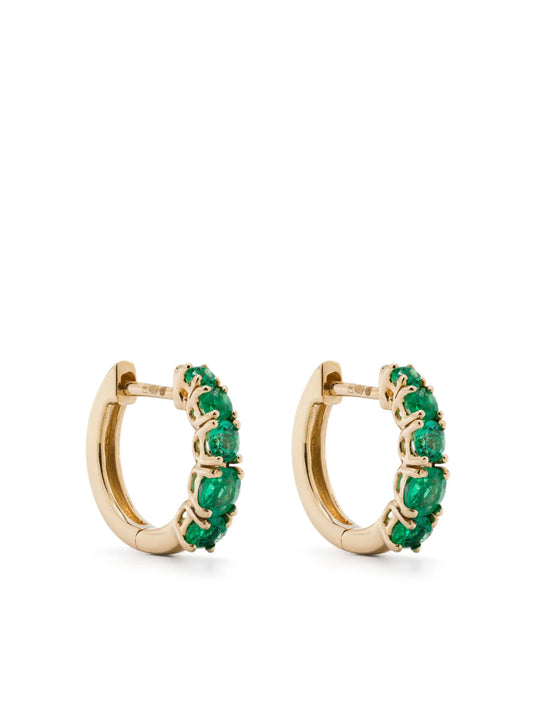 18K yellow gold emerald earrings