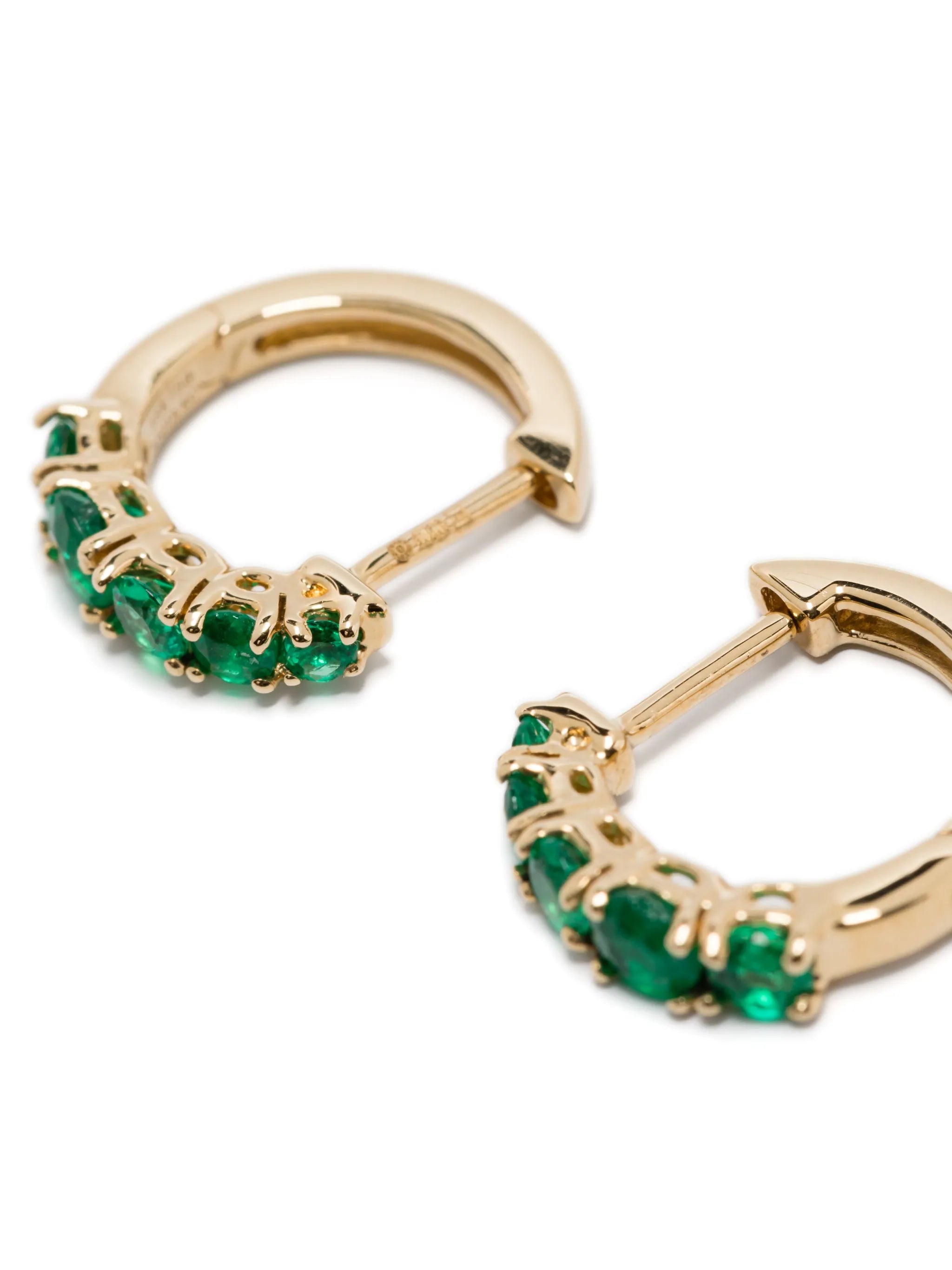 graduated emerald huggies earrings