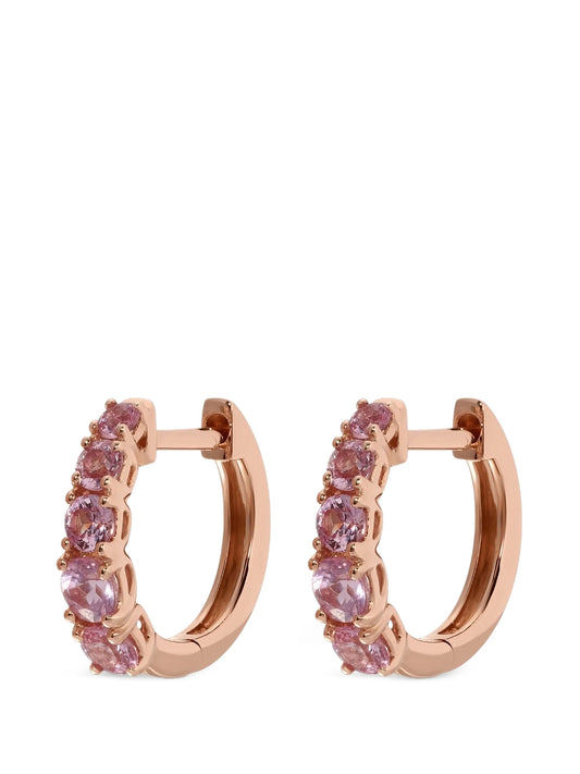 graduated pink sapphire hoop earrings