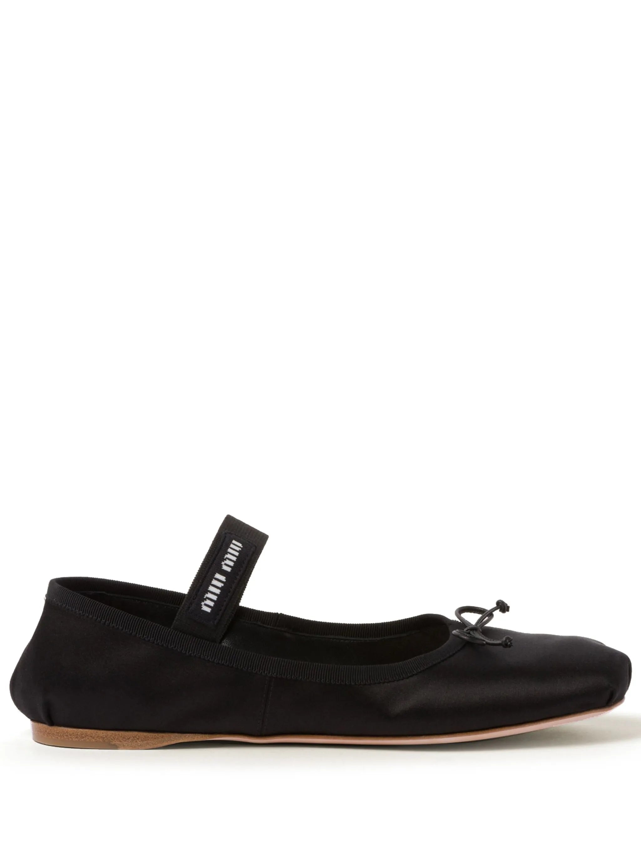 logo-strap ballet flats