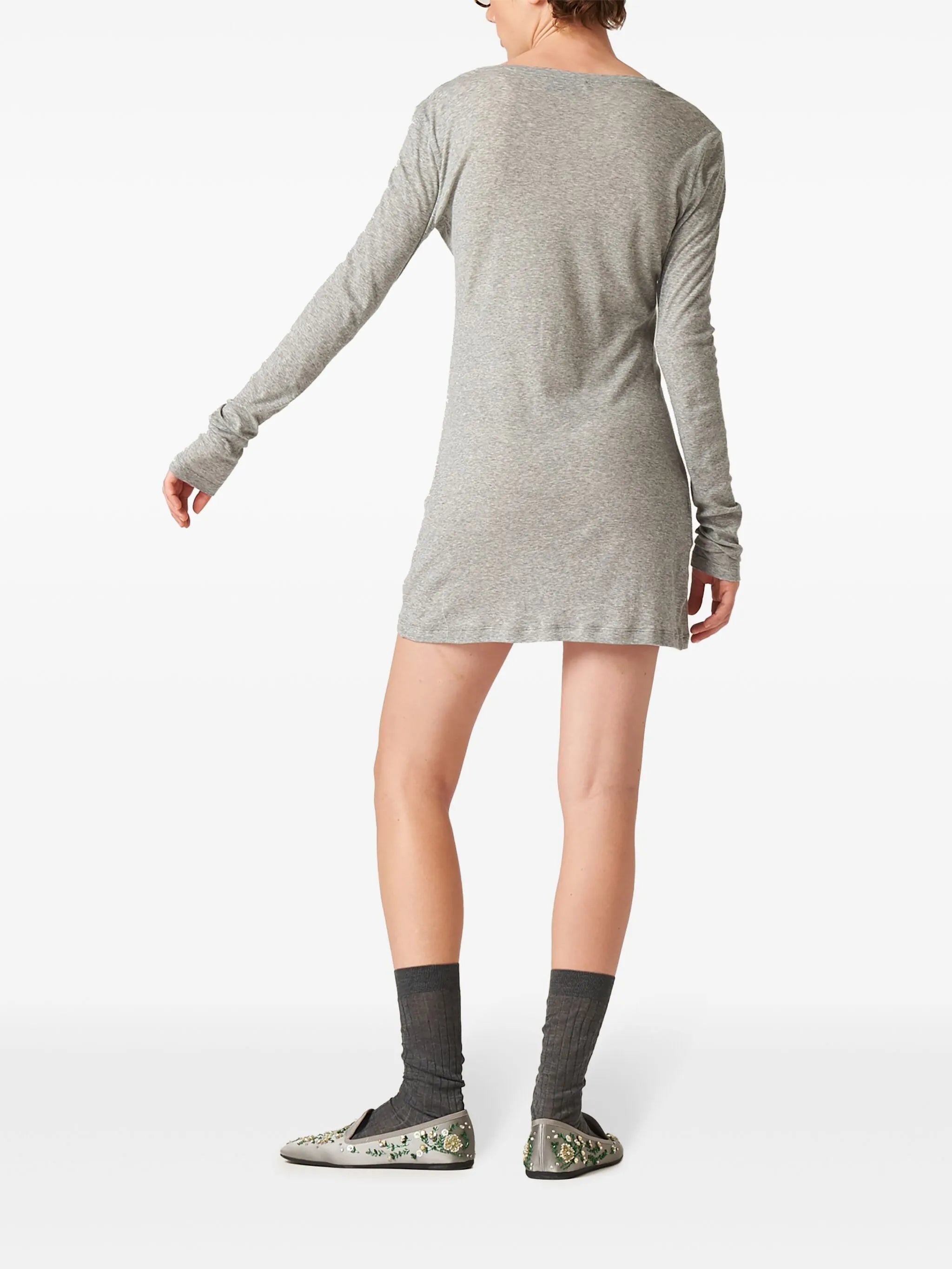ribbed knit jersey dress