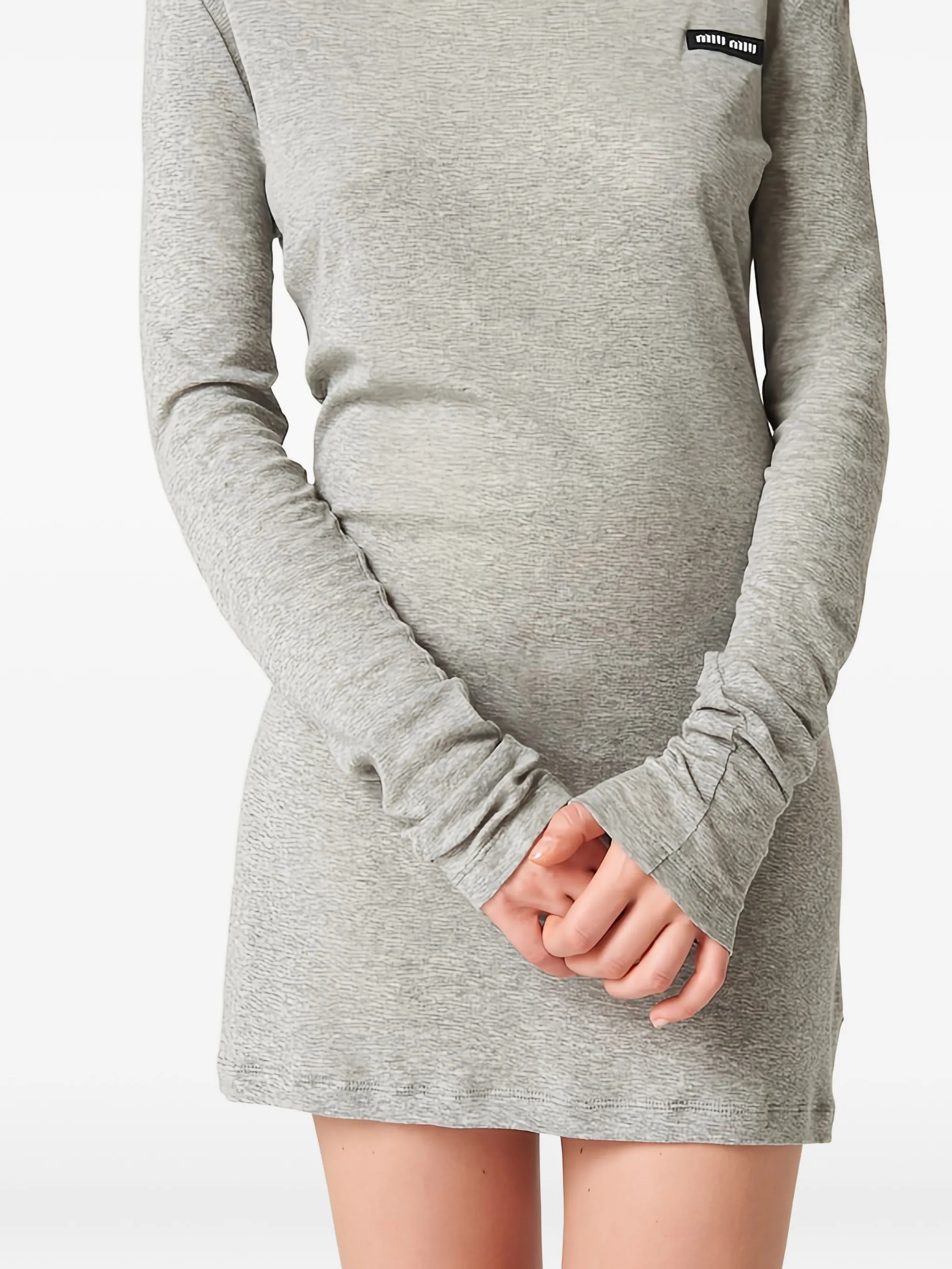 ribbed knit jersey dress