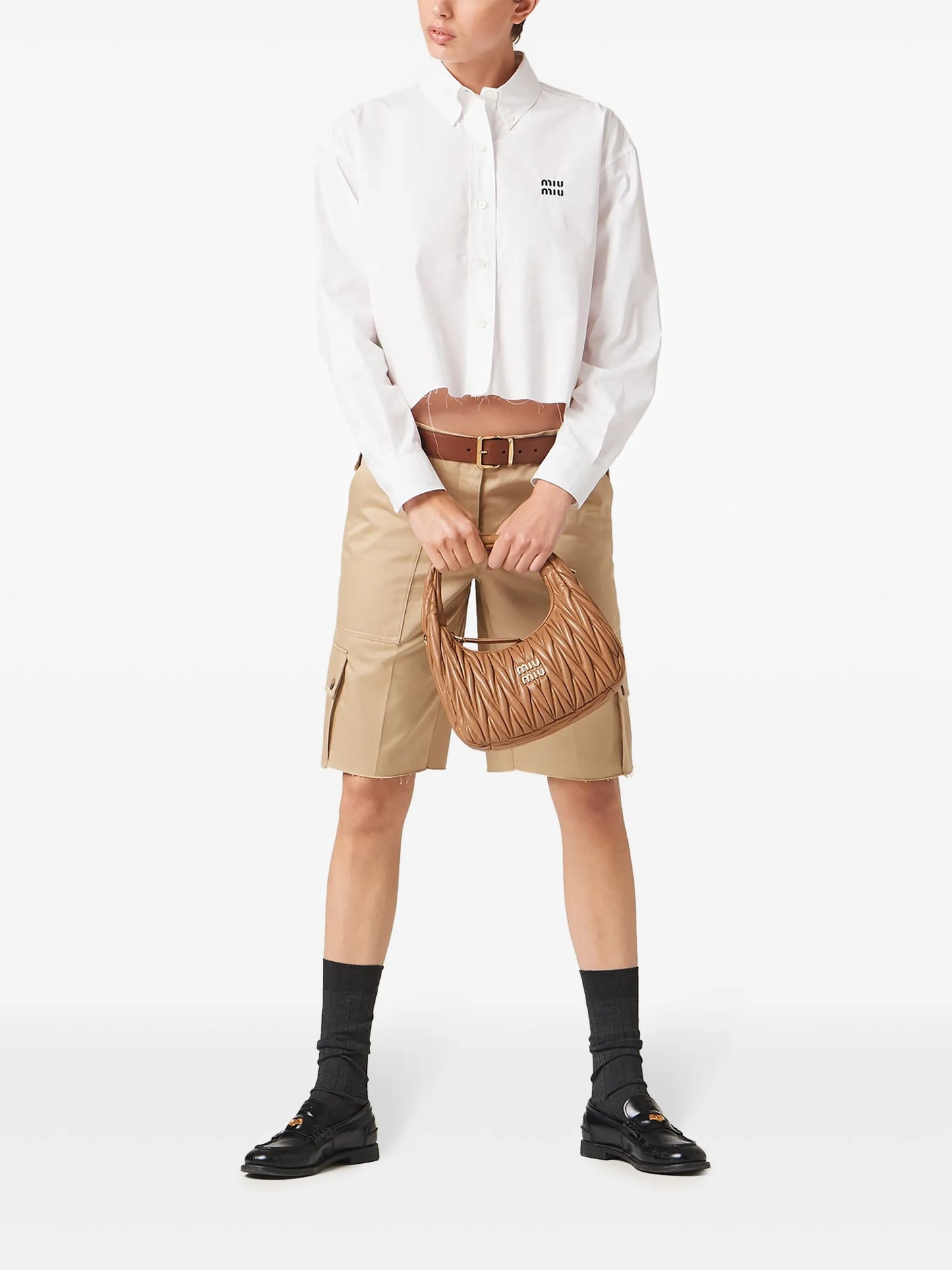 Cropped poplin shirt