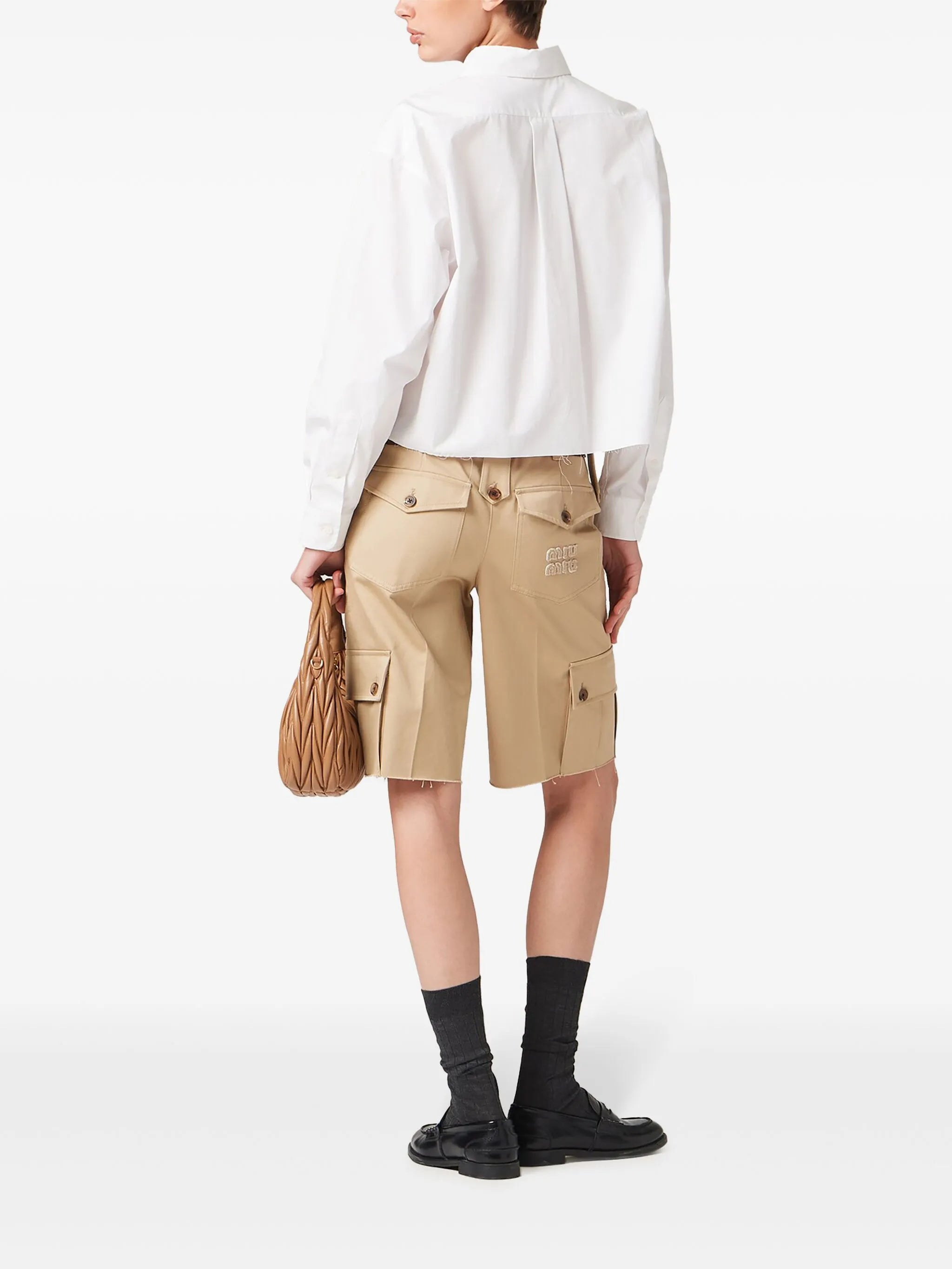 Cropped poplin shirt