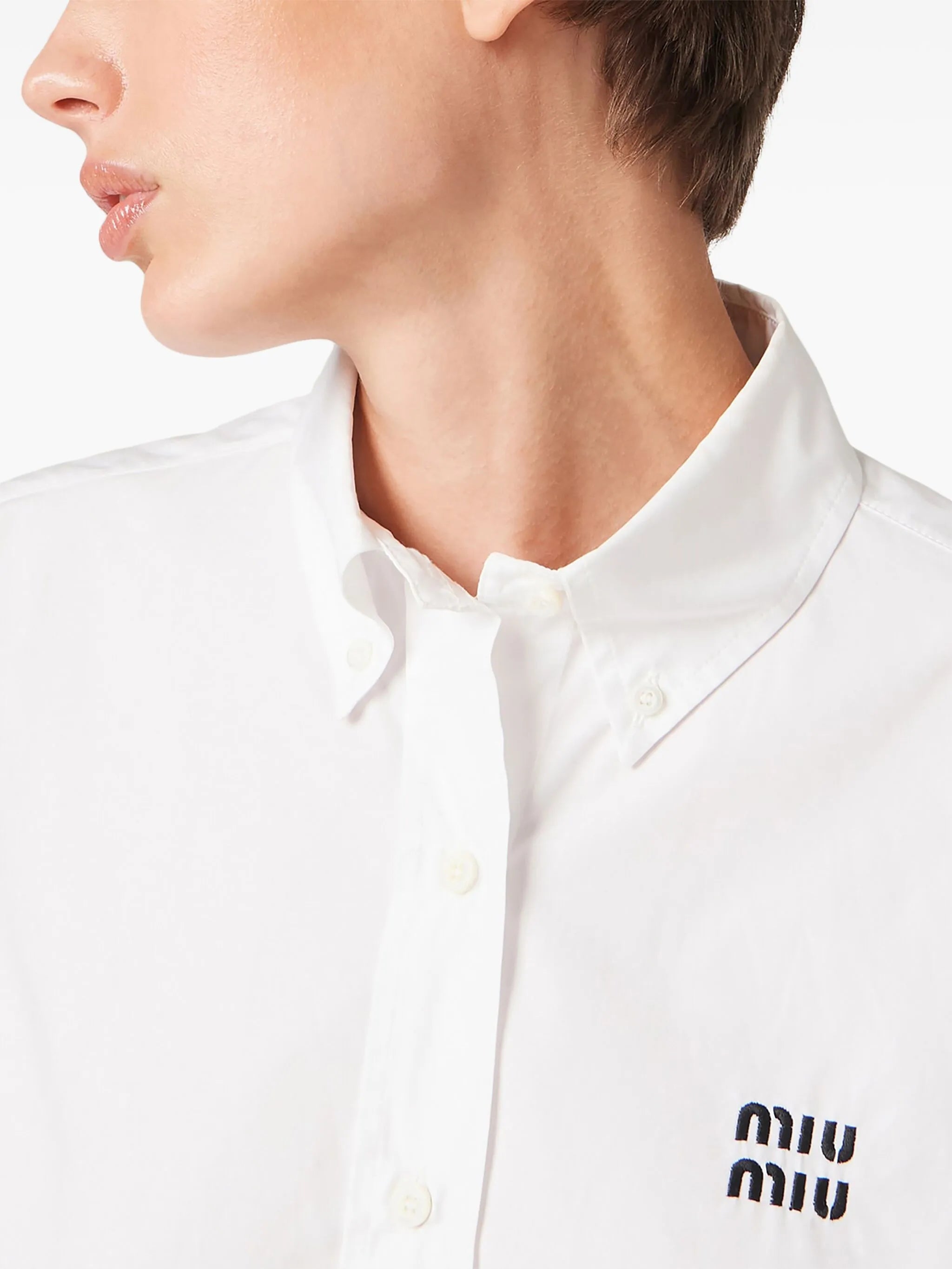 Cropped poplin shirt