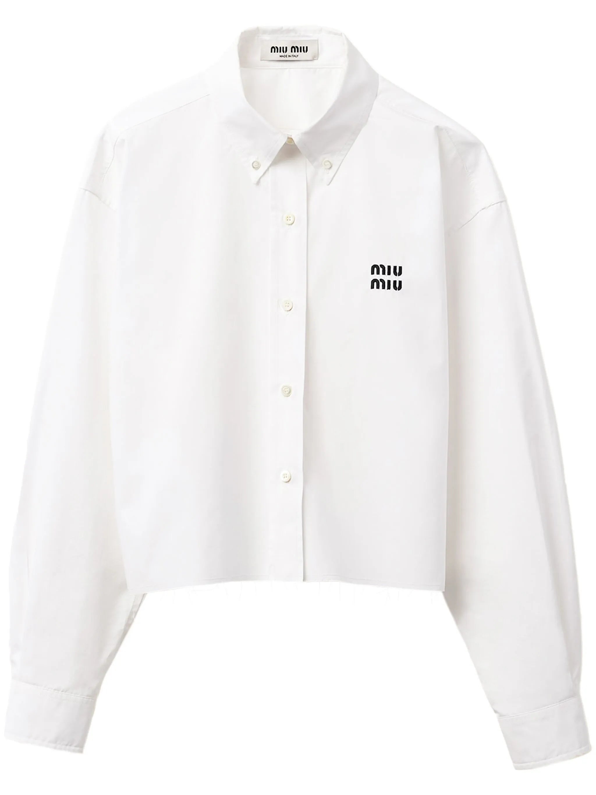 Cropped poplin shirt