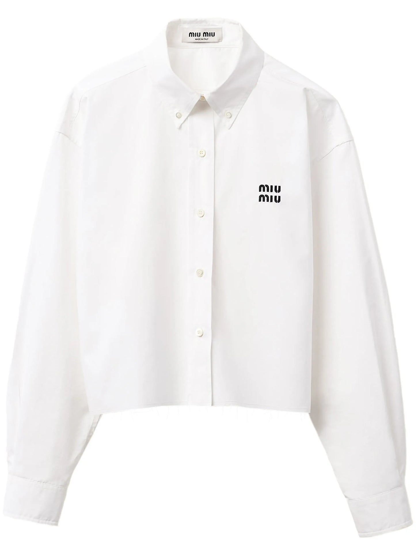 Cropped poplin shirt