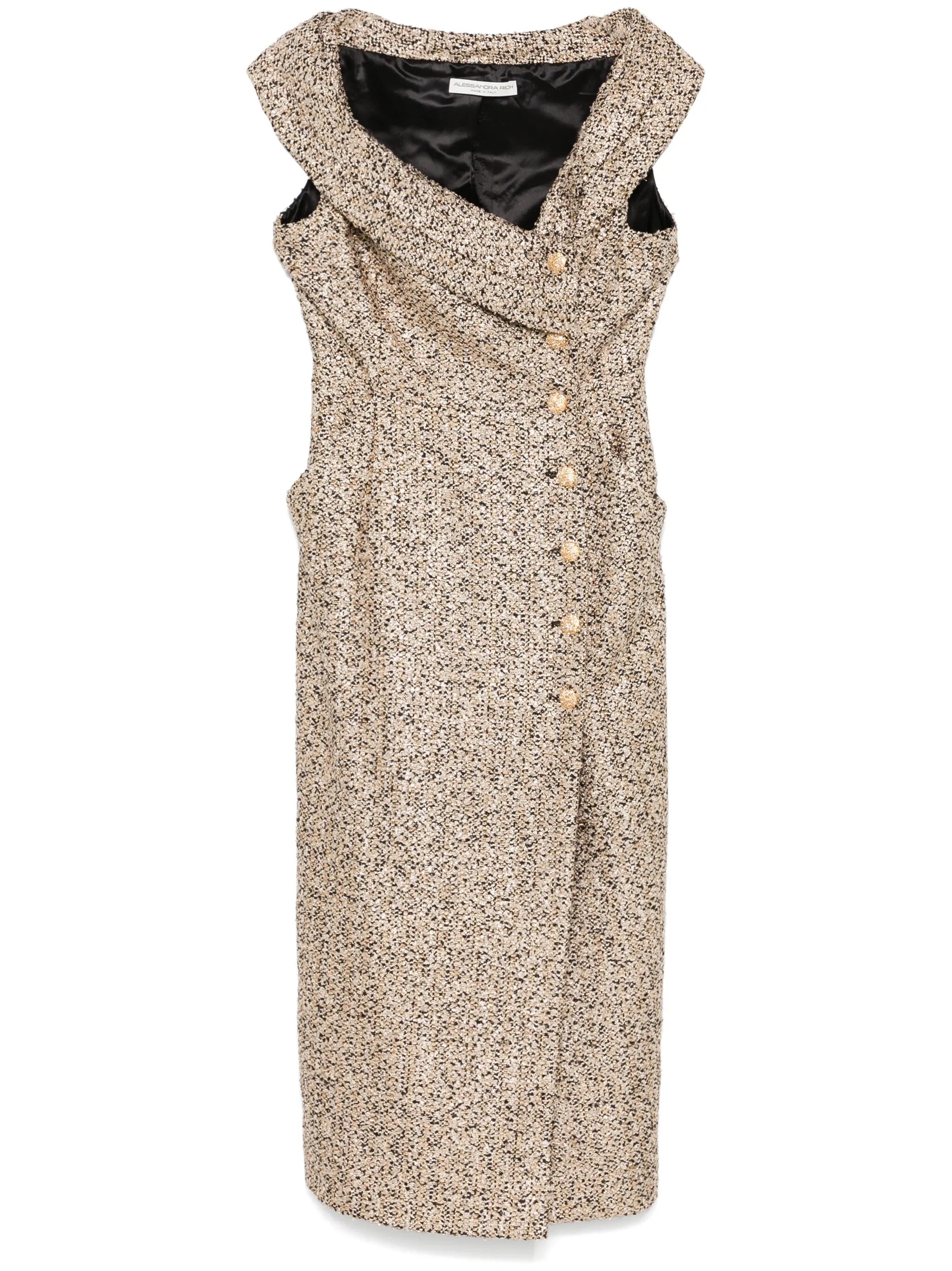 lurex tweed midi dress