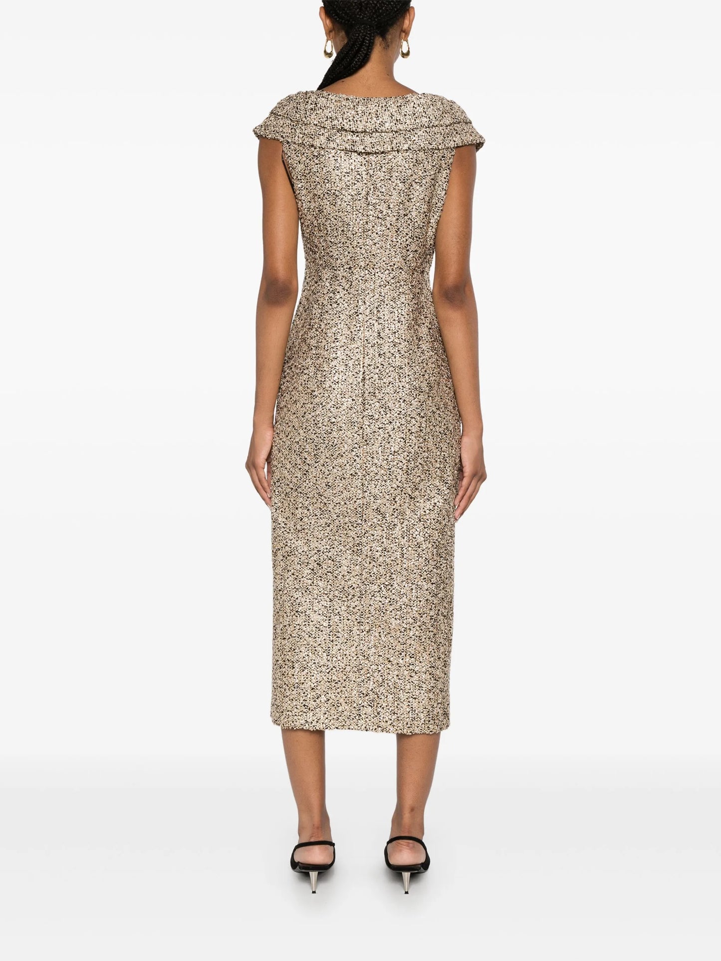 lurex tweed midi dress