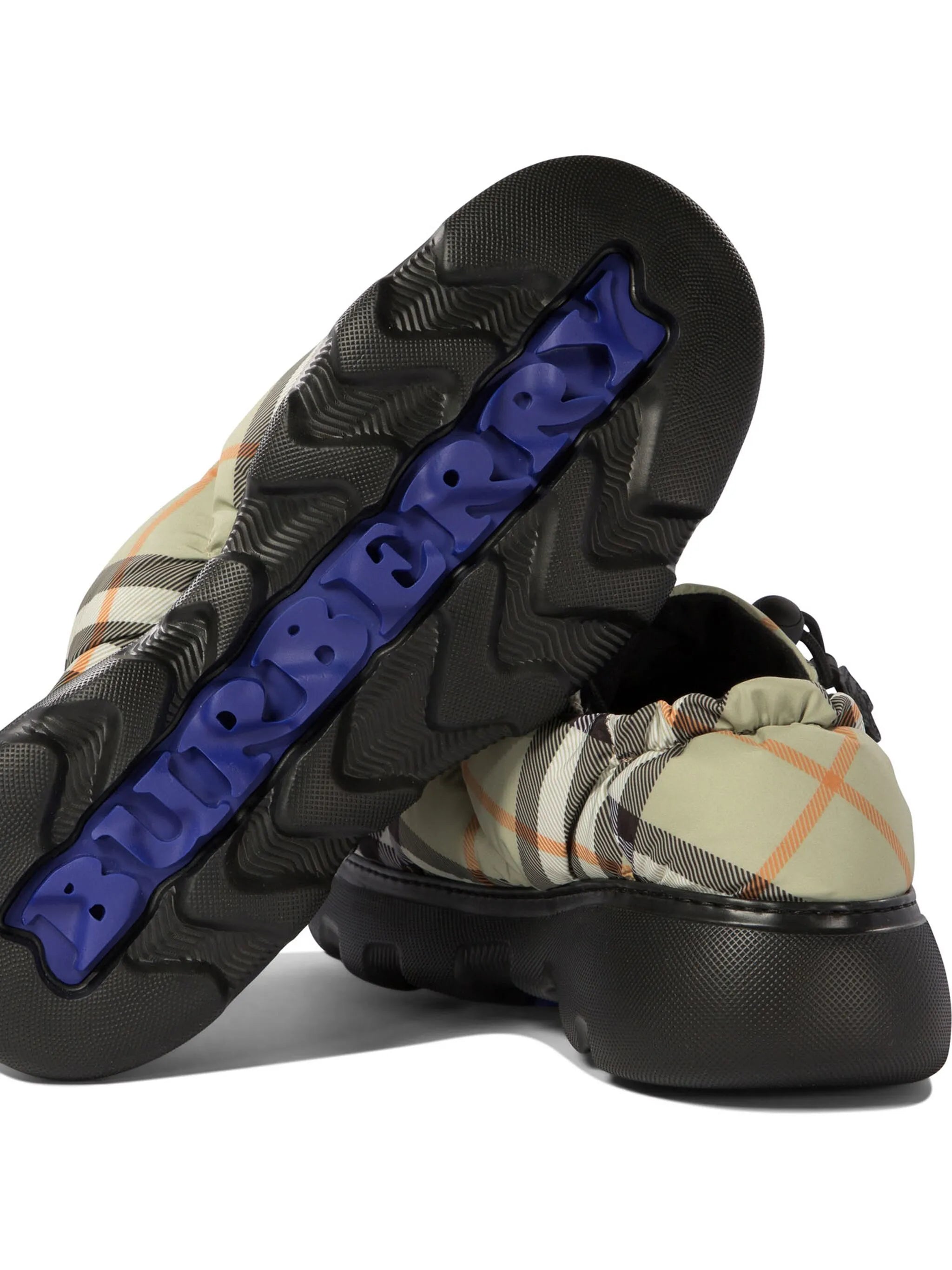 quilted-check heeled mules