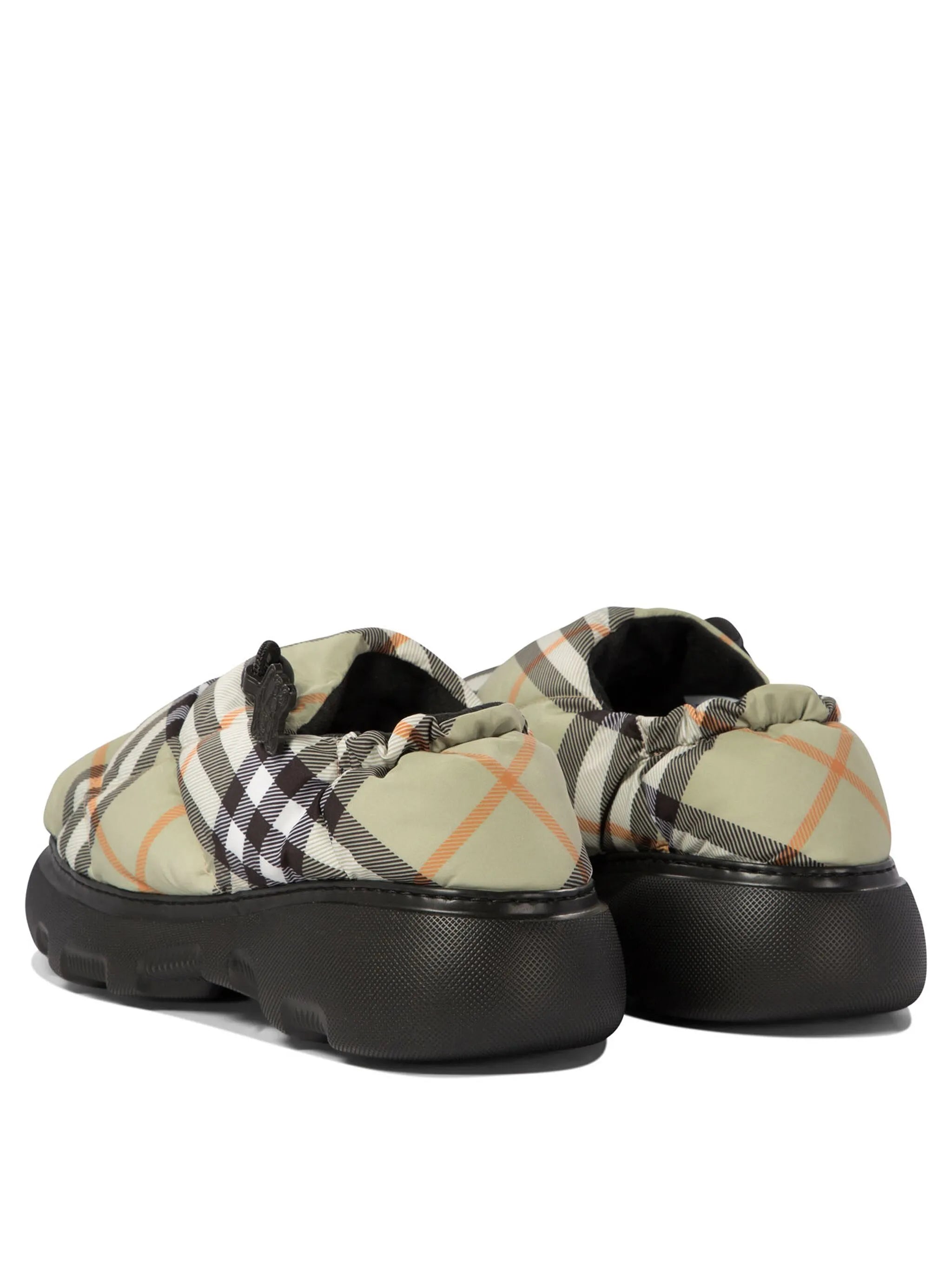 quilted-check heeled mules