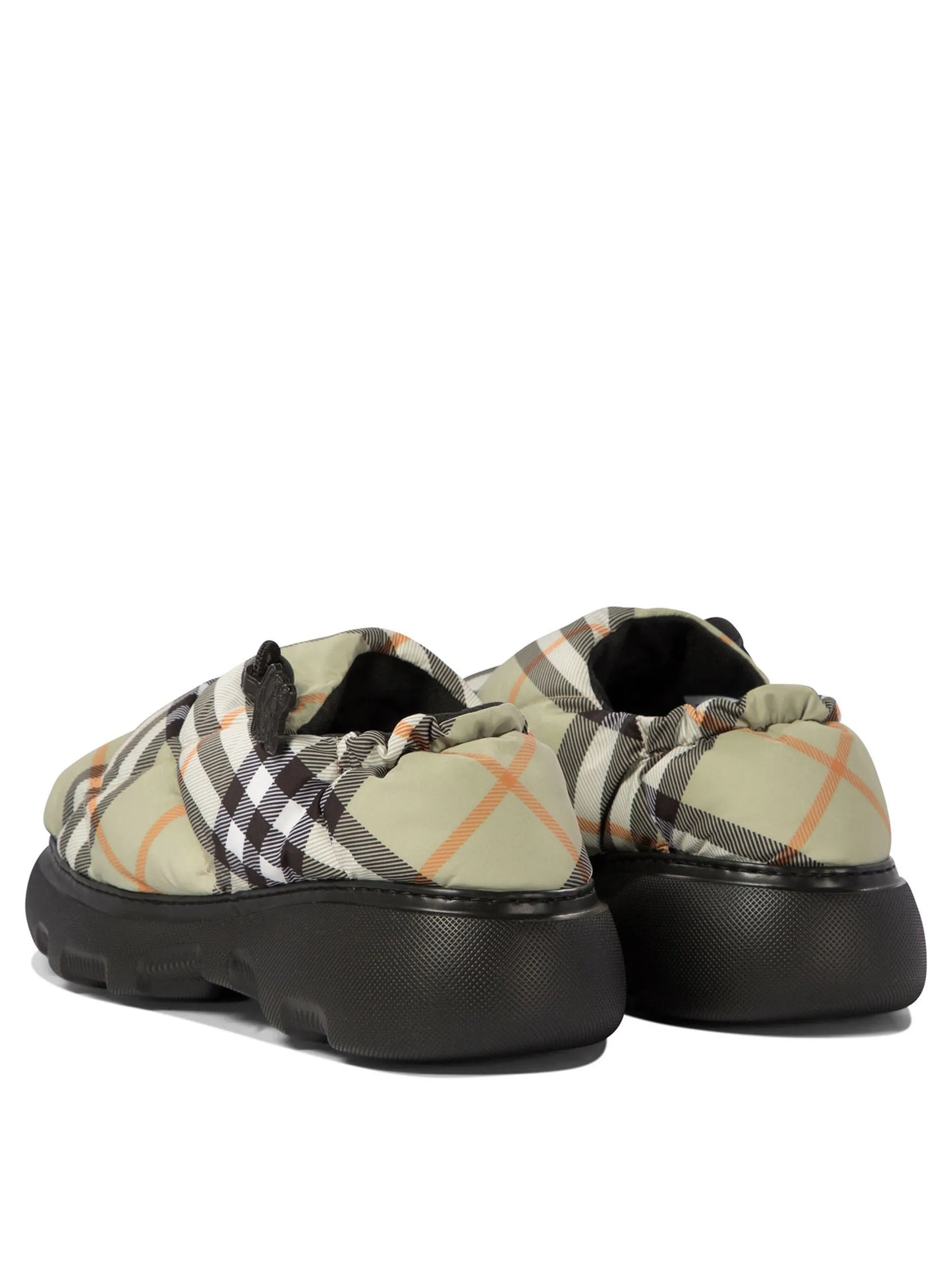 quilted-check heeled mules