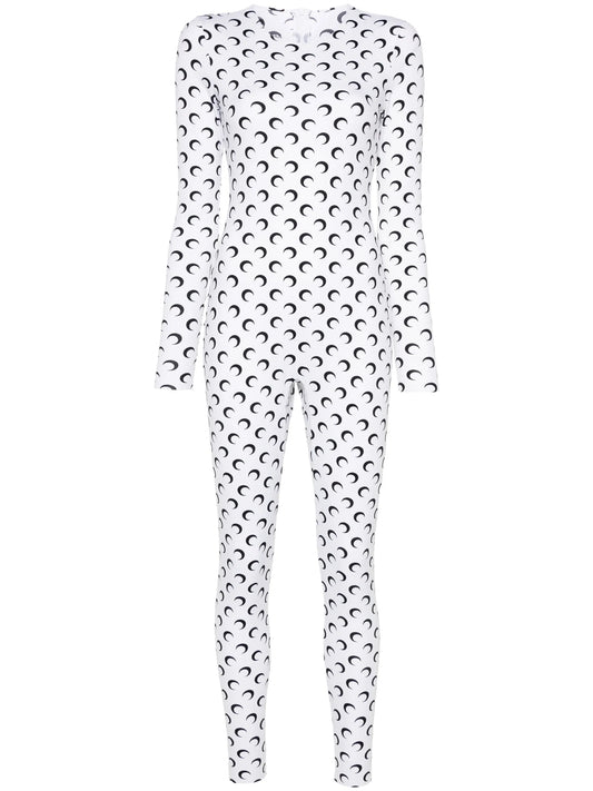 logo-print jersey catsuit