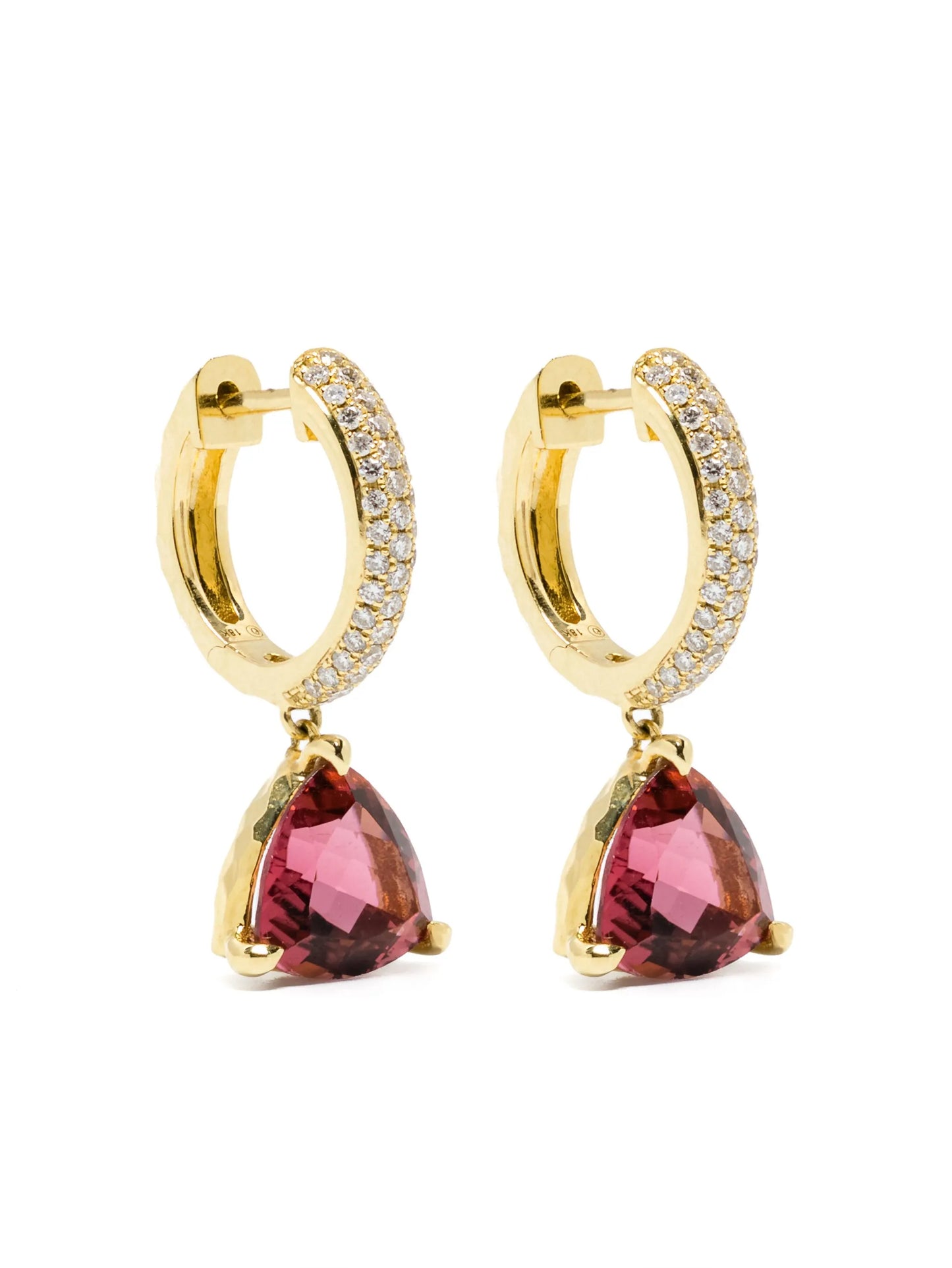18kt yellow gold Crescent Coast tourmaline and diamond earrings