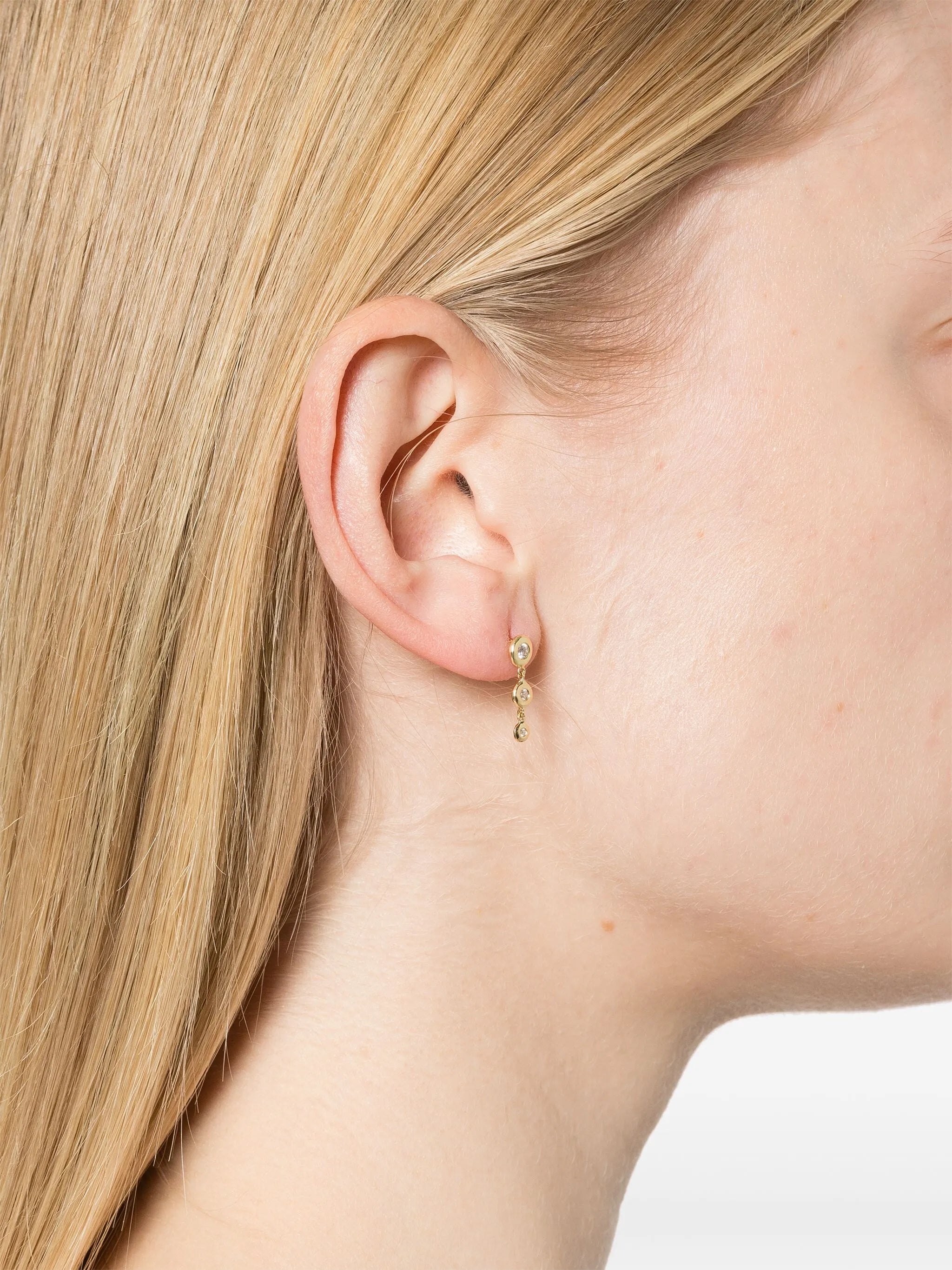 18K yellow gold Nesting Gem diamonds drop earrings