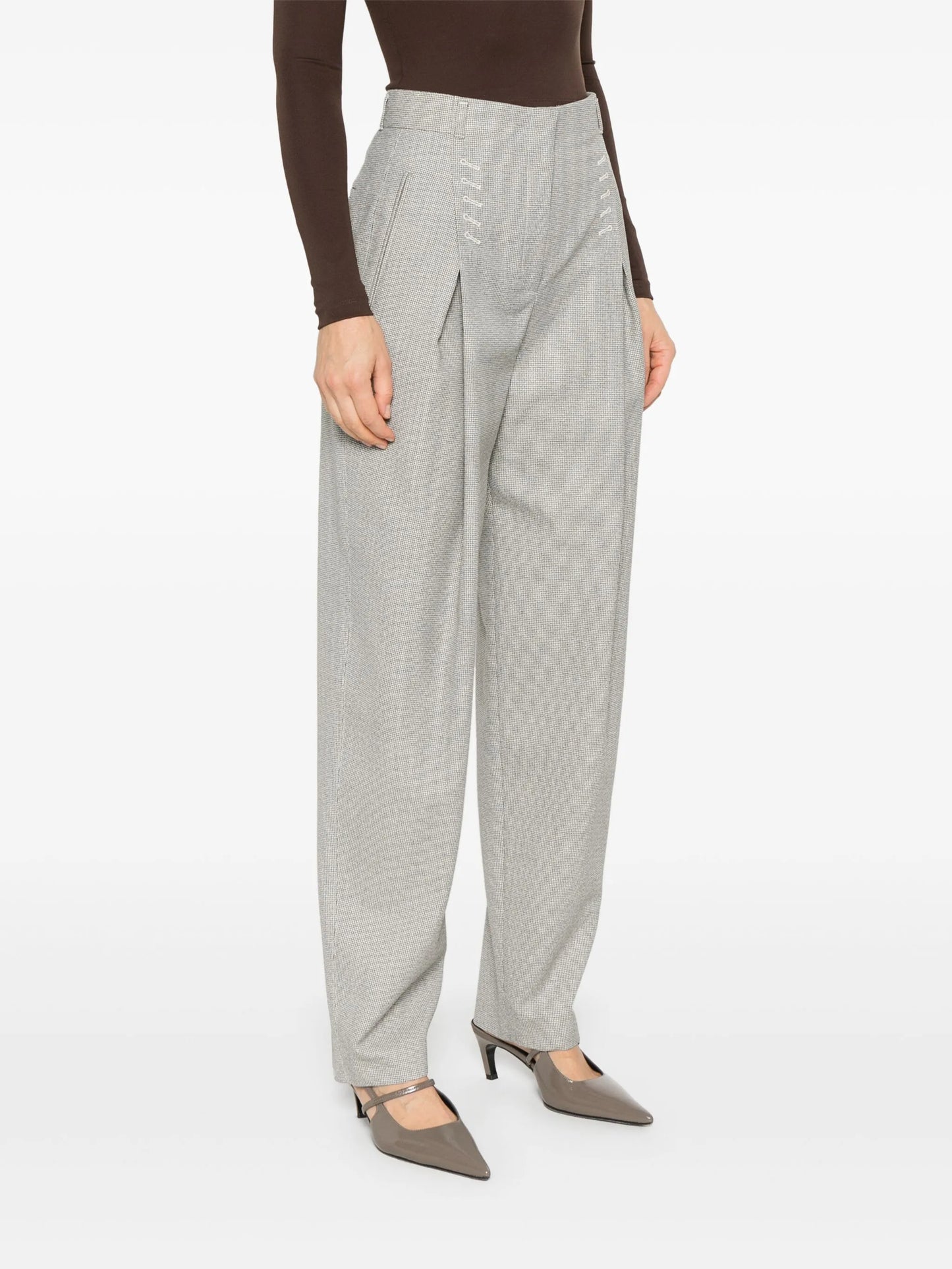 micro check trousers