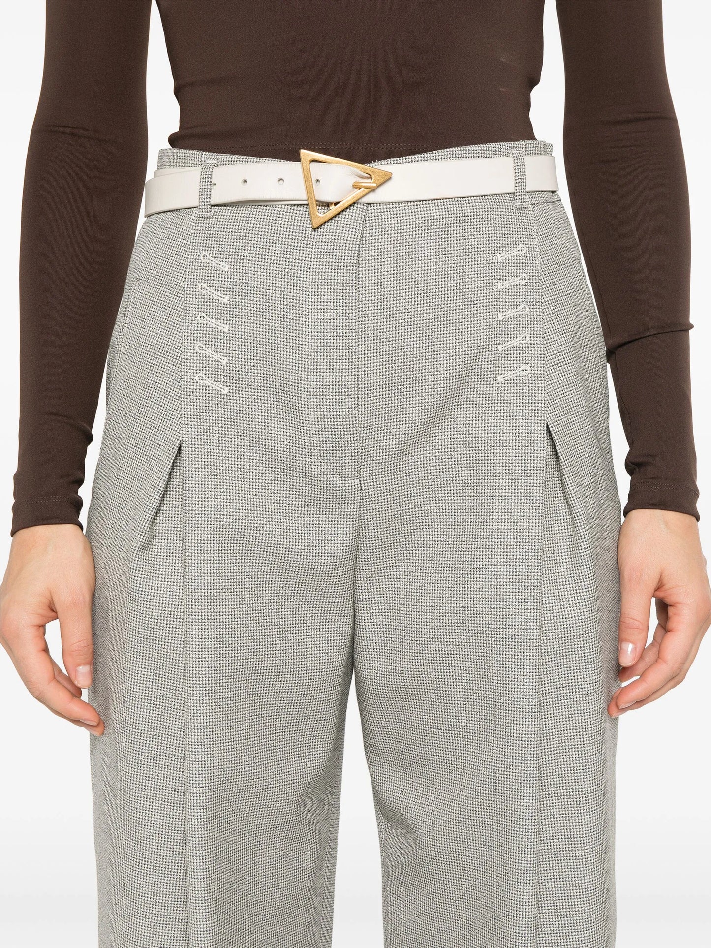 micro check trousers