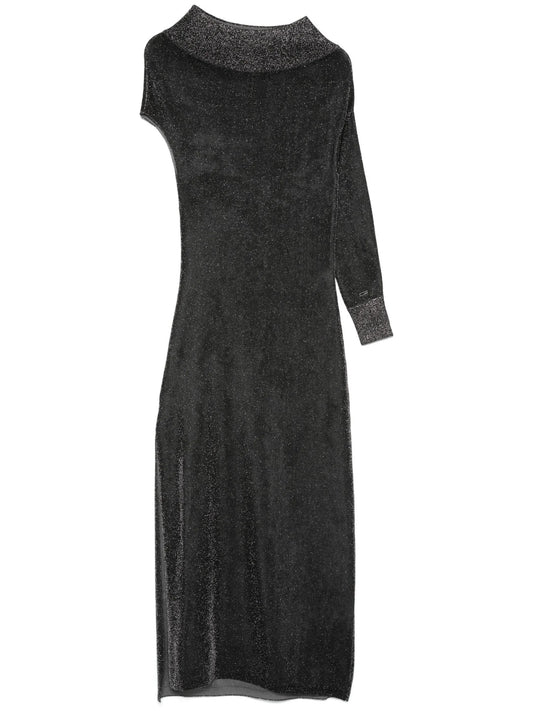 draped lurex gown