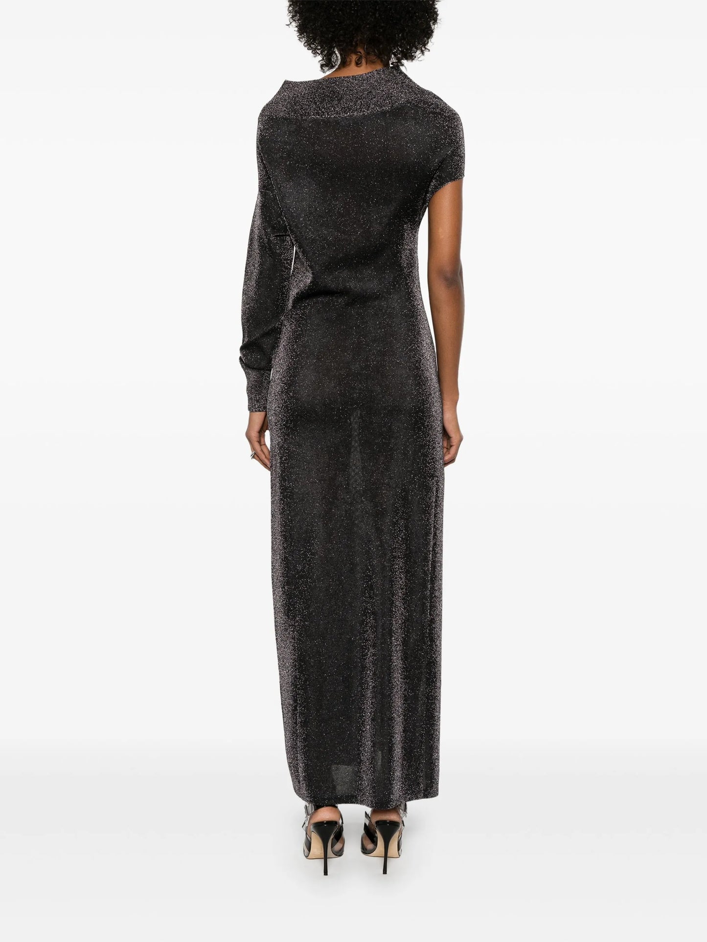 draped lurex gown