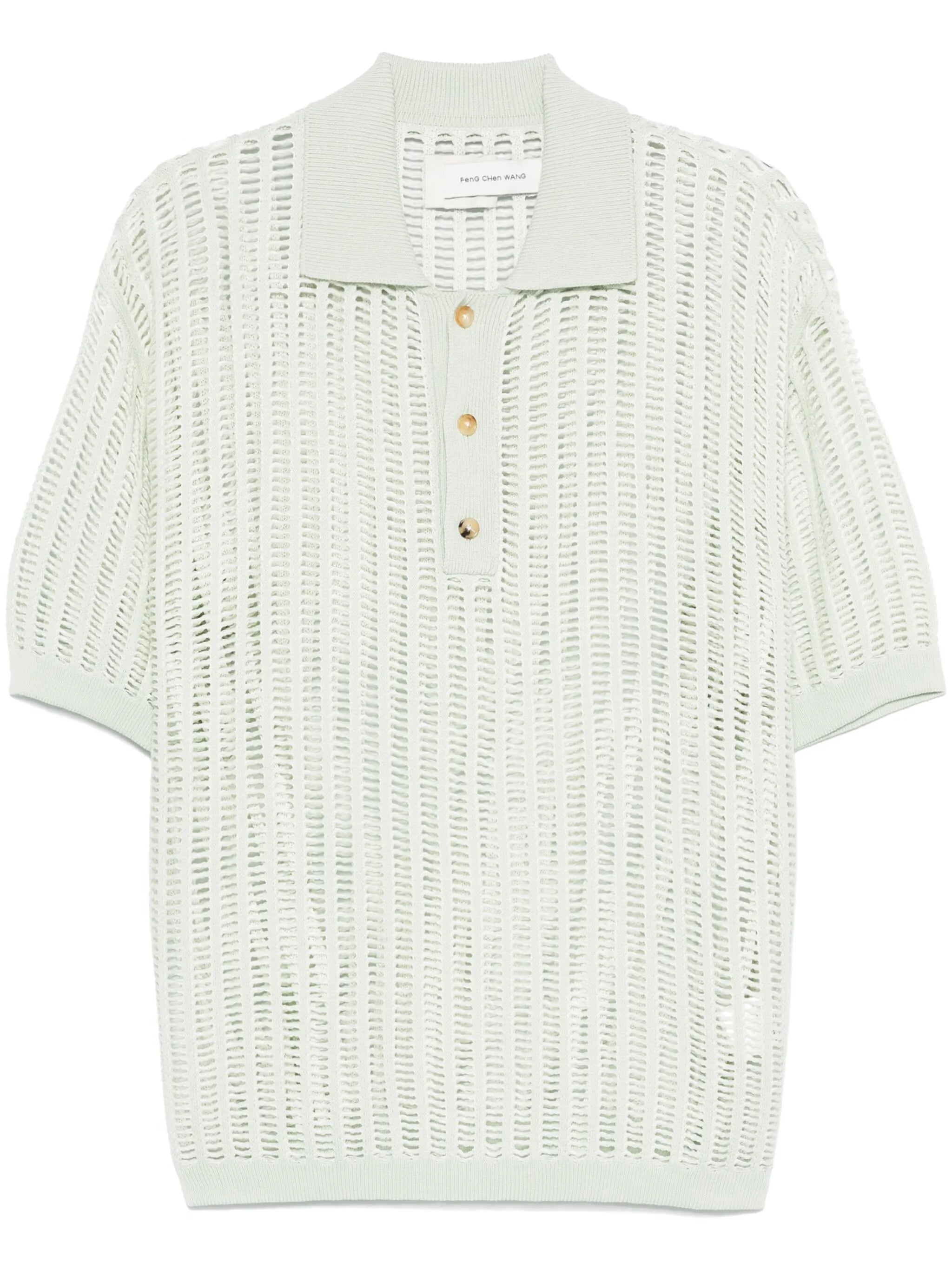 open-knit polo shirt