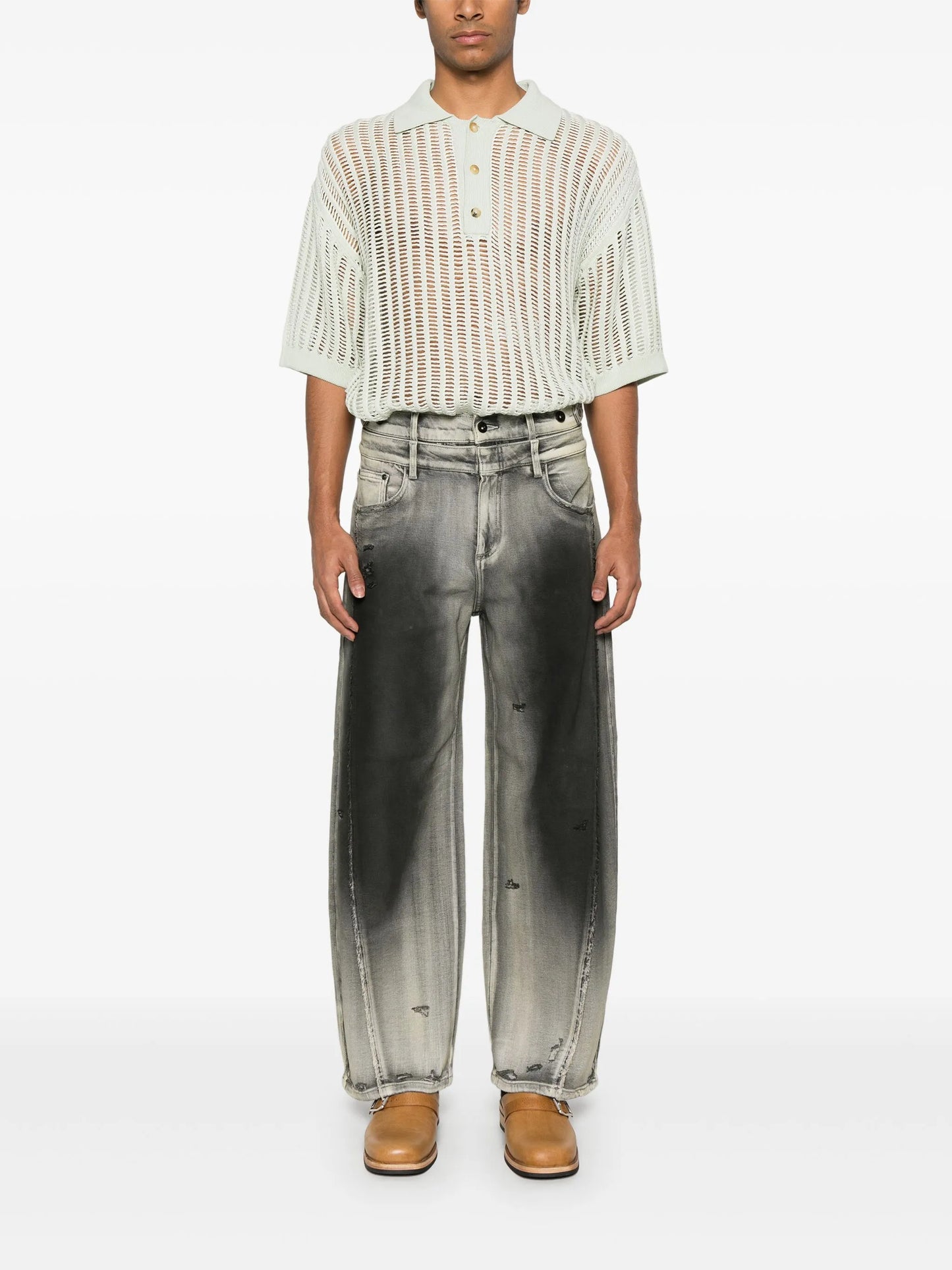 washed-effect jeans
