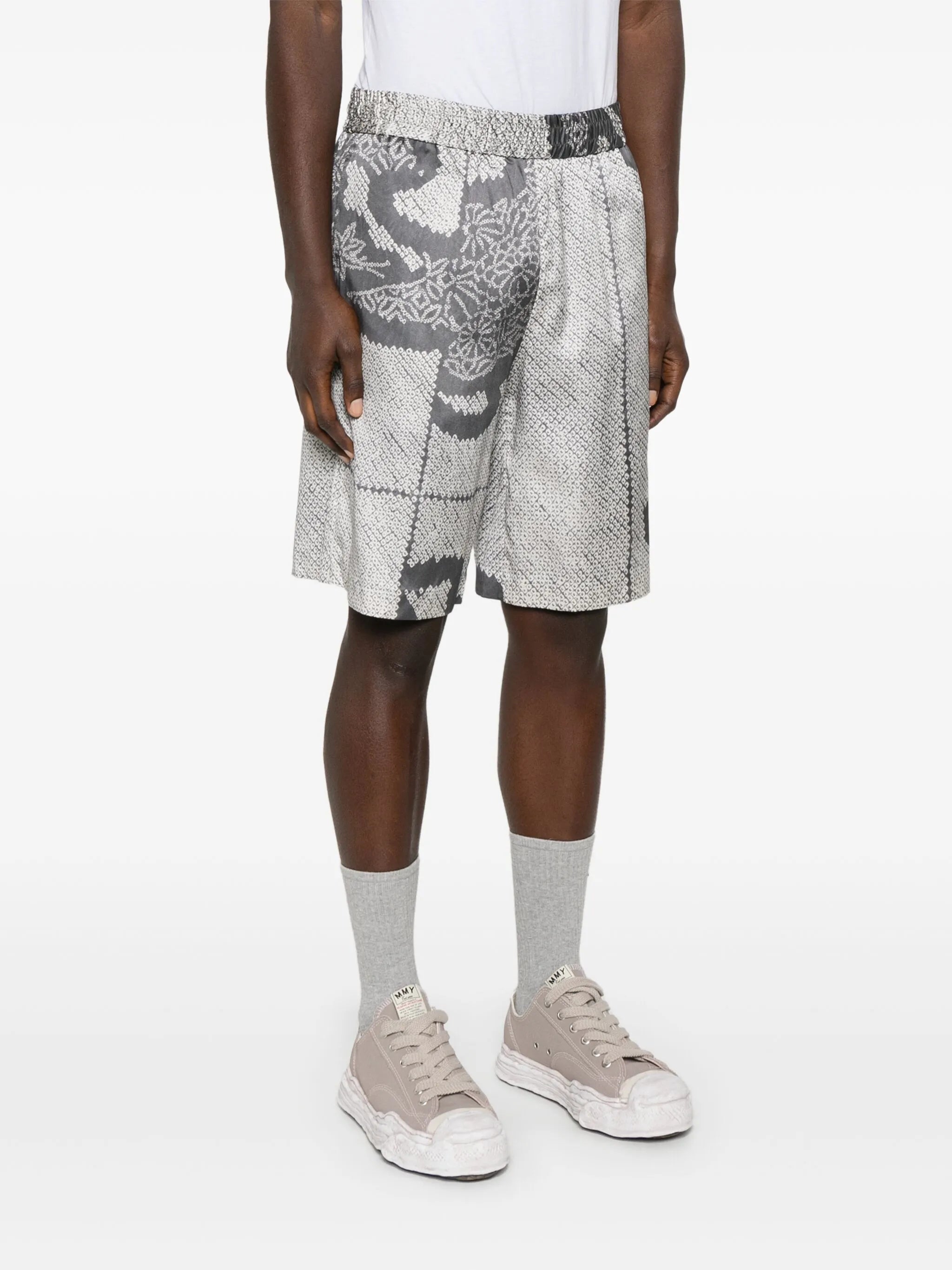 graphic-print shorts