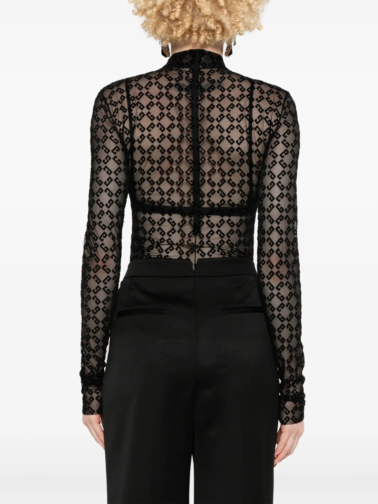 flocked-logo bodysuit