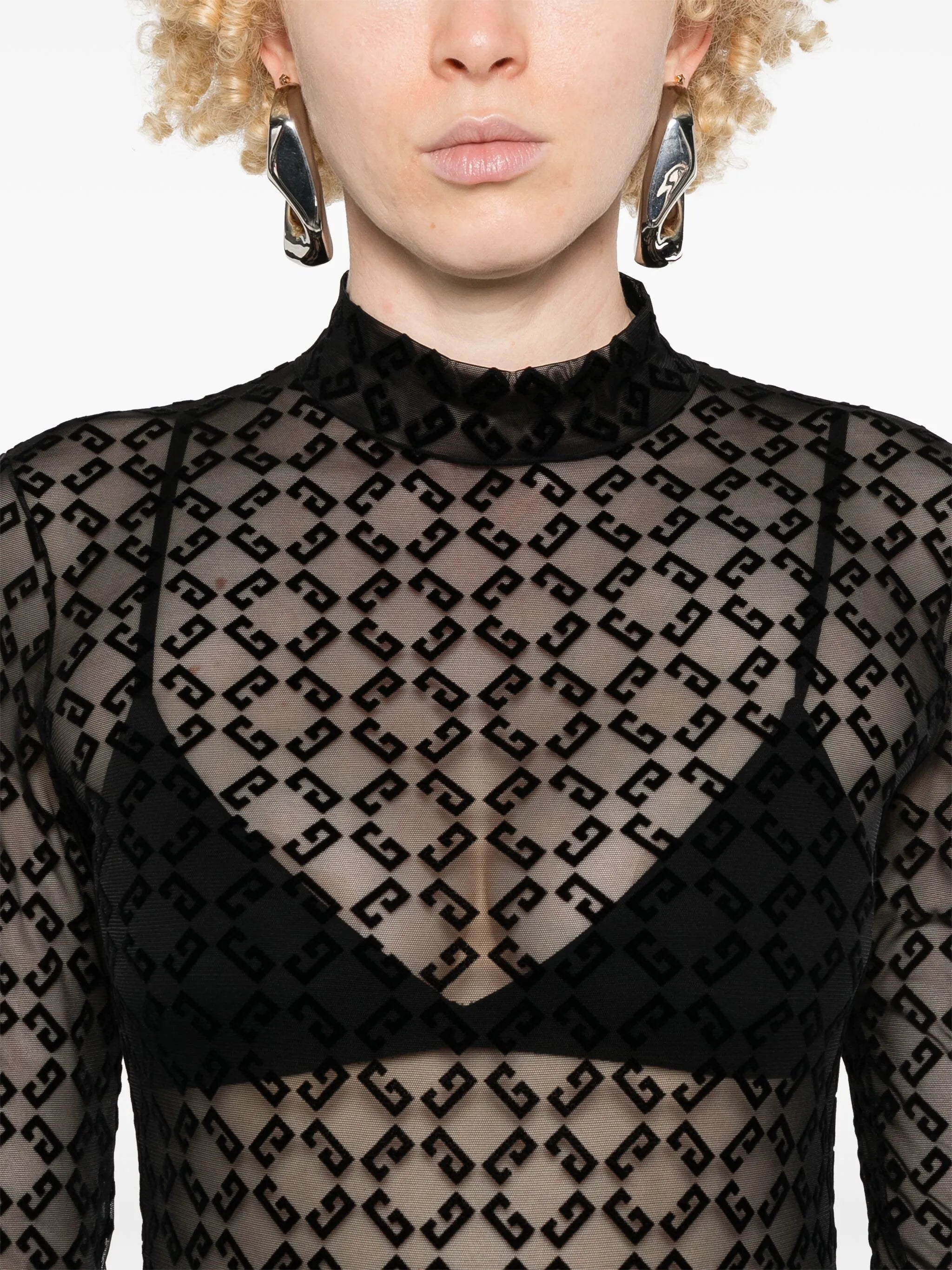 flocked-logo bodysuit