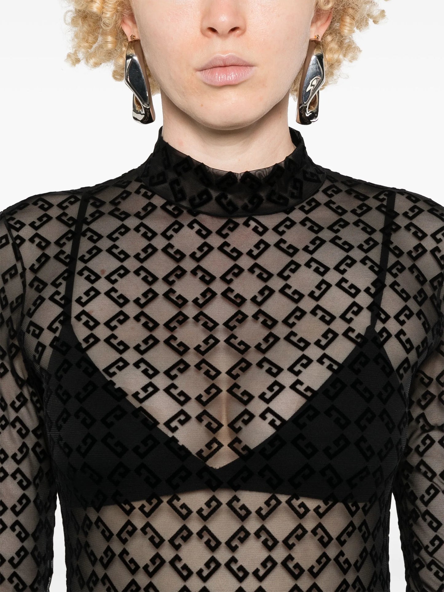 flocked-logo bodysuit