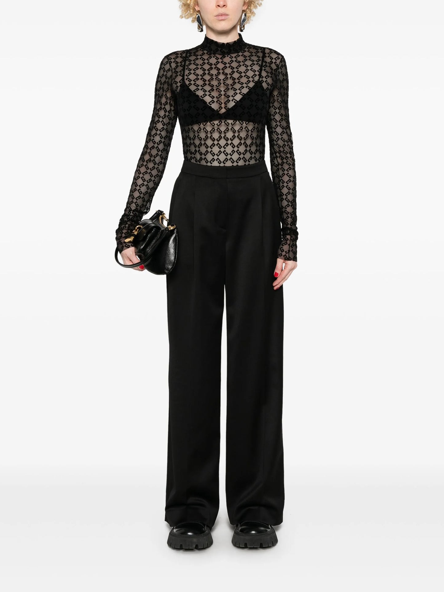 flocked-logo bodysuit