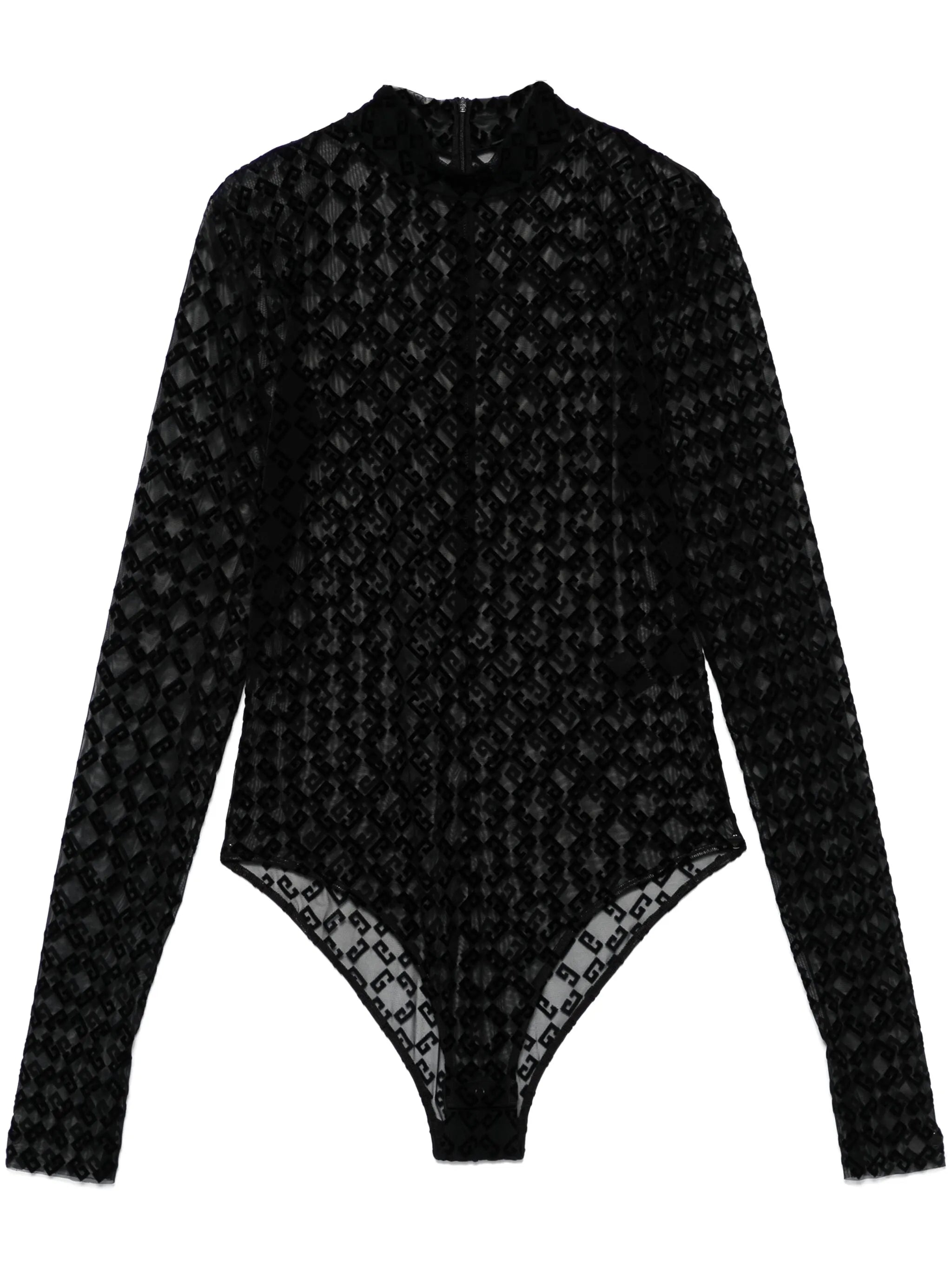 flocked-logo bodysuit