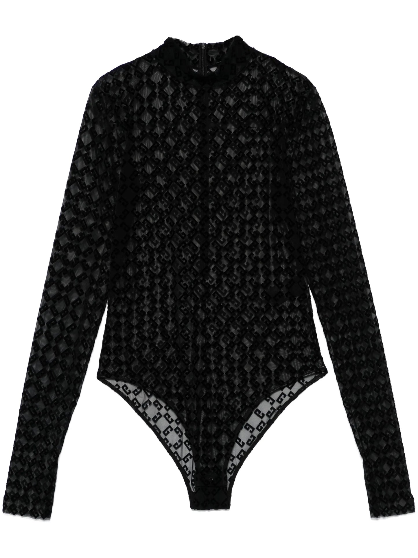 flocked-logo bodysuit