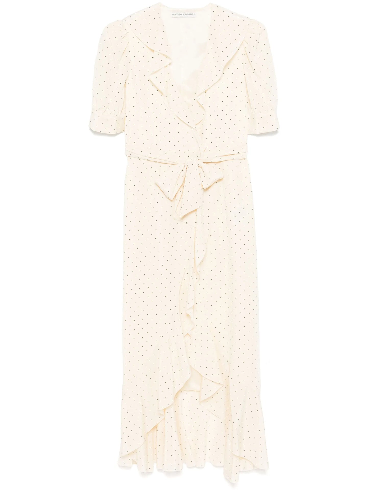 polka-dot wrap midi dress