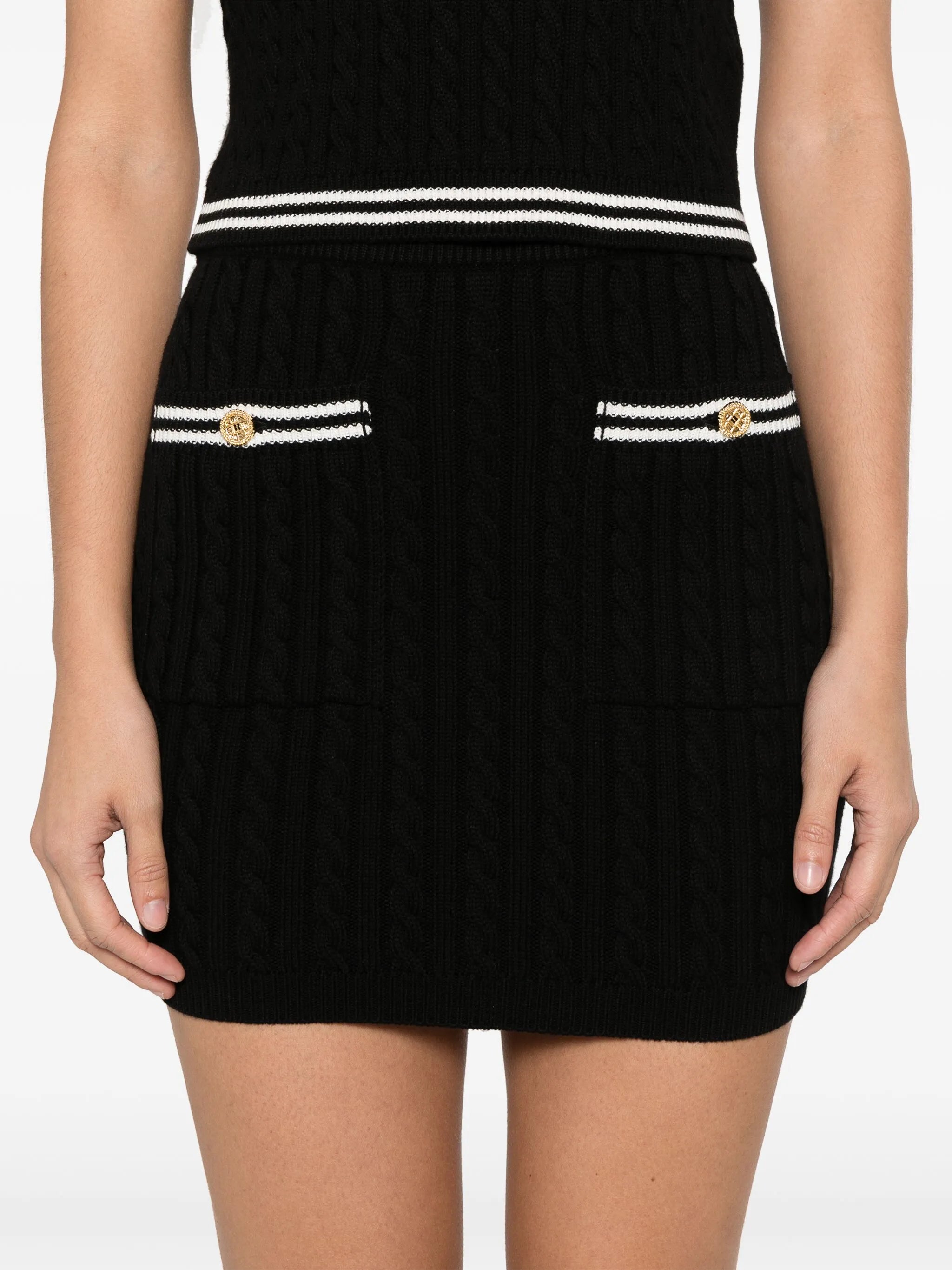 cable-knit mini skirt