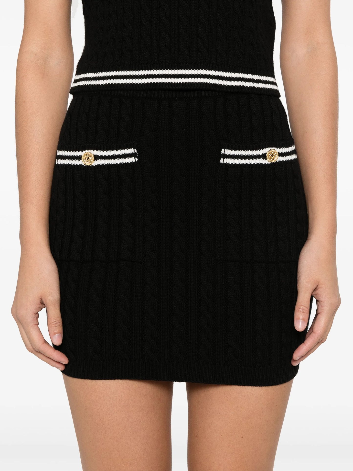 cable-knit mini skirt